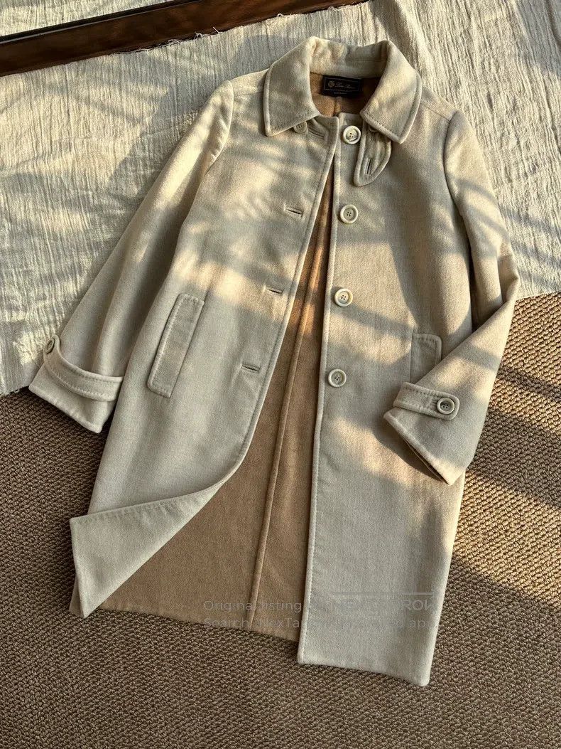 Loro Piana Loro Piana Cashmere single-breasted wool coat, oatmeal col Size XS / US 0-2 / IT 36-38 - 1 Thumbnail