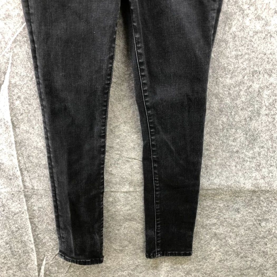Abercrombie & Fitch Abercrombie & Fitch The Super Skinny Mid Rise Jeans Womens 2P 26 Black Denim Cotton Blend Zip Button Stretch Petite Short / 2S Small? Size 26" / US 2 / IT 38 - 4 Thumbnail