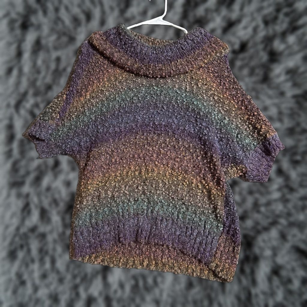 Vintage Cato Sweater Womens Large Metallic Knit Cowl Neck Boho Lagenlook Witchy 90s Look Size L / US 10 / IT 46 - 1 Thumbnail