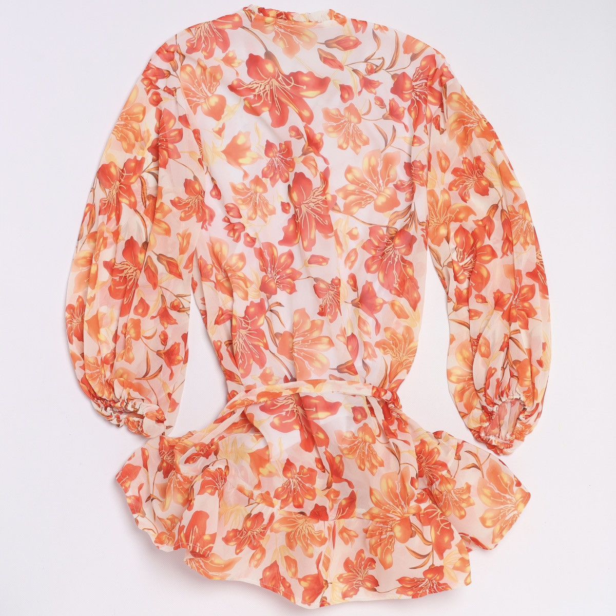 Zimmermann Zimmermann Silk Dress Denisse White Orange Flowers Printed Size XS / US 0-2 / IT 36-38 - 18 Thumbnail