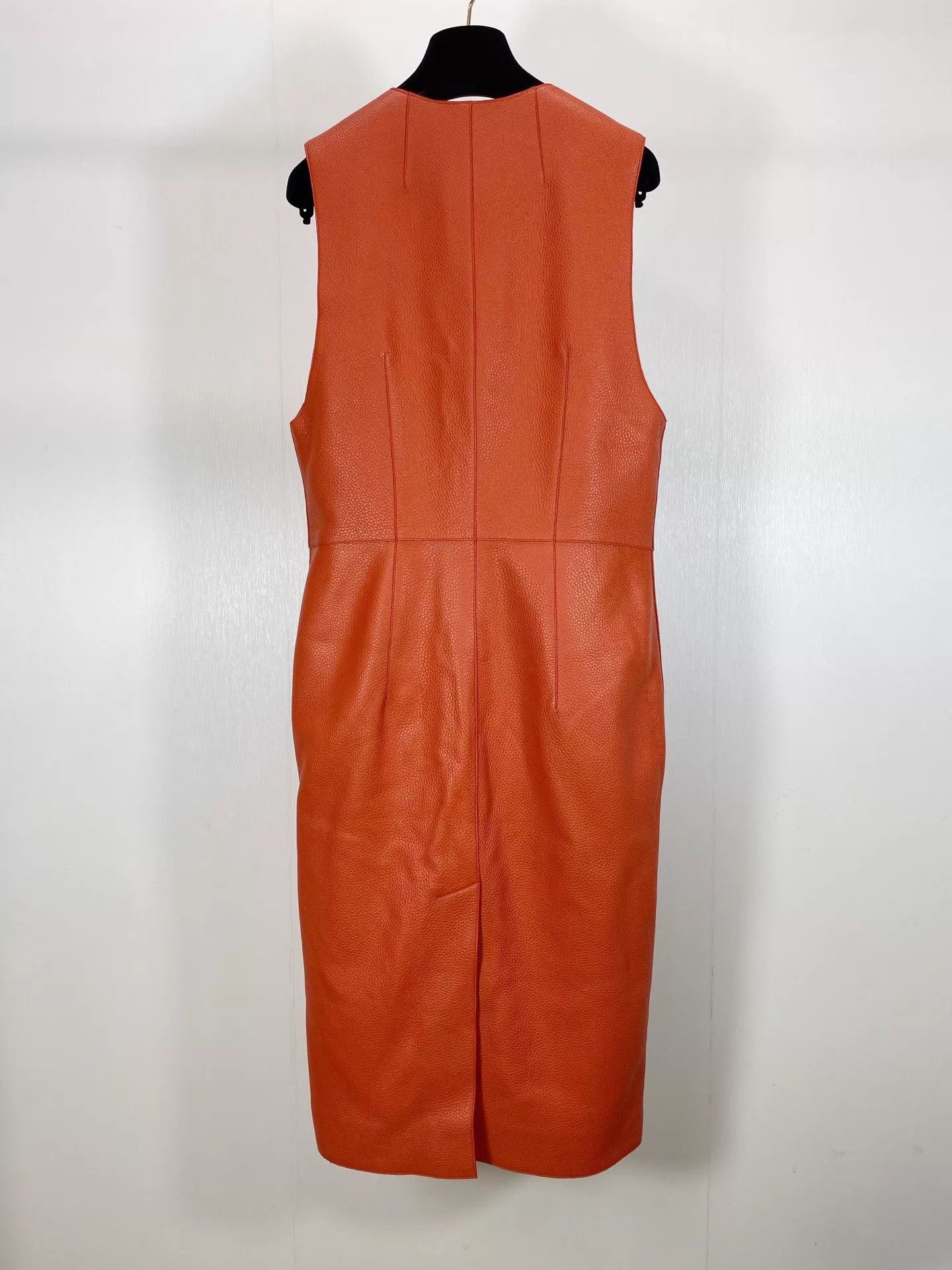 Hermes Hermes Orange V-Neck Suede Vest-Dress 38 NWT Size S / US 4 / IT 40 - 2 Thumbnail