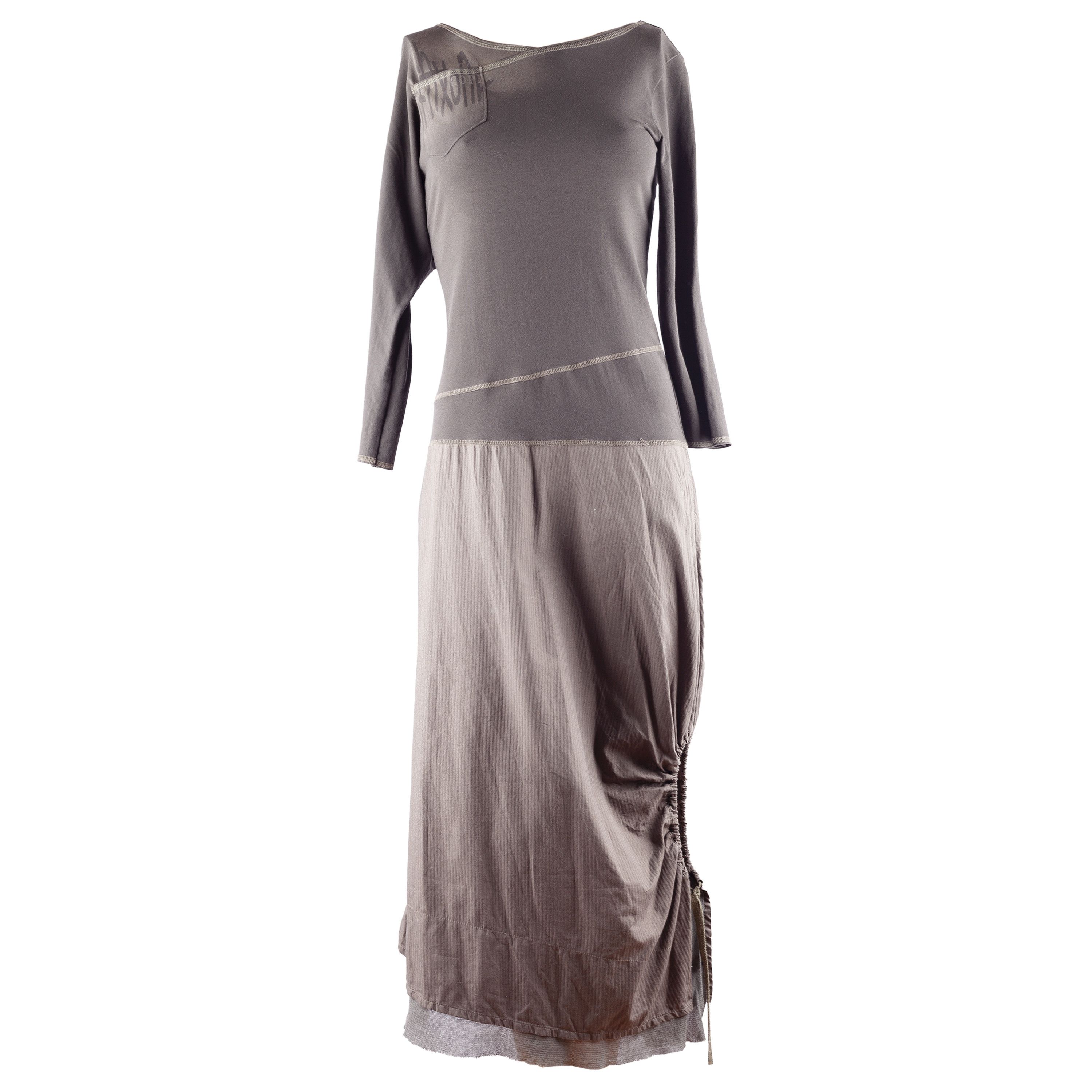 Cop Copine Cop Copine Vintage Asymmetrical Brown/Grey Maxi Dress (M) Size M / US 6-8 / IT 42-44 - 1 Thumbnail