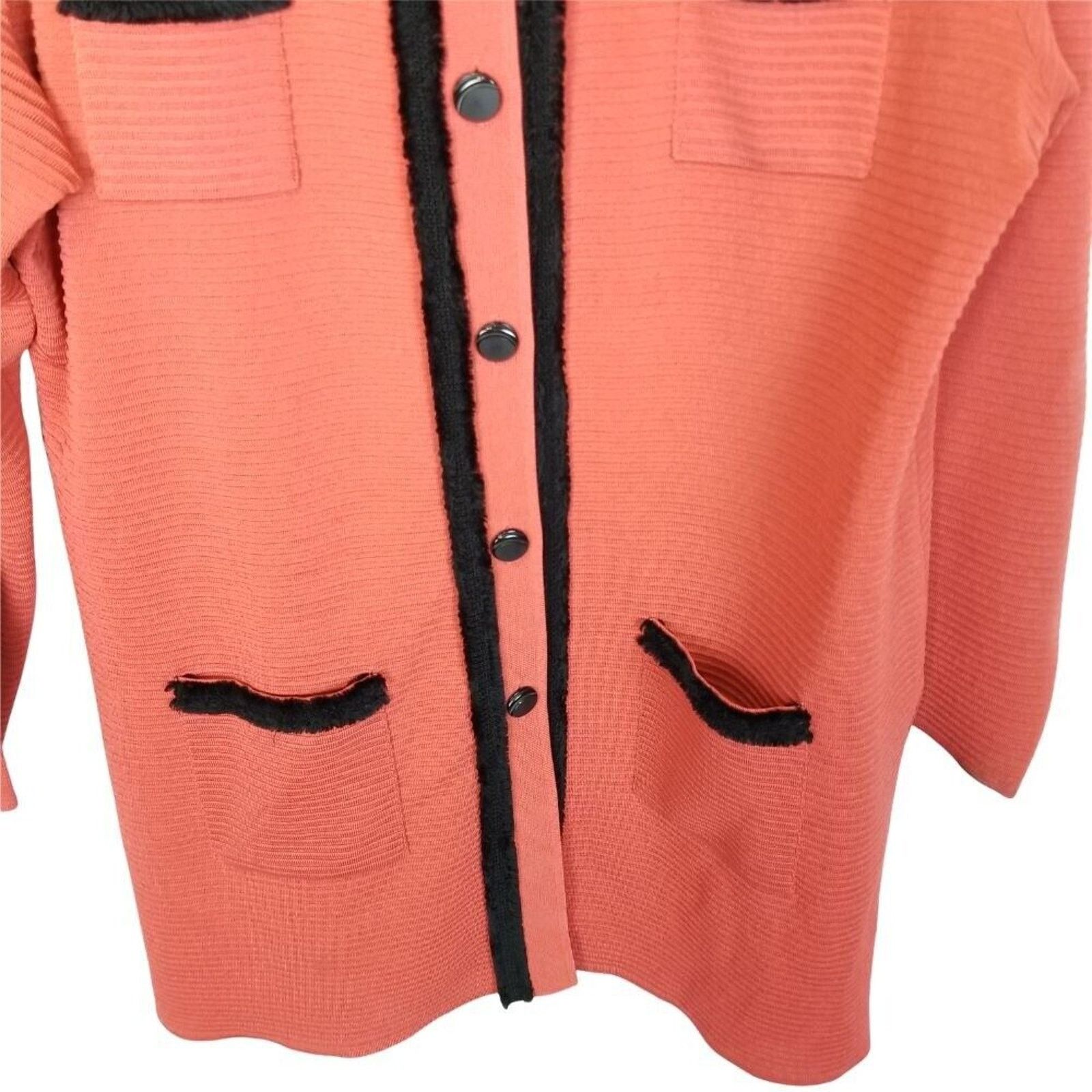 Vintage Exclusively Misook Womens Knit Cardigan Sweater Sz L Prepppy Size L / US 10 / IT 46 - 3 Thumbnail