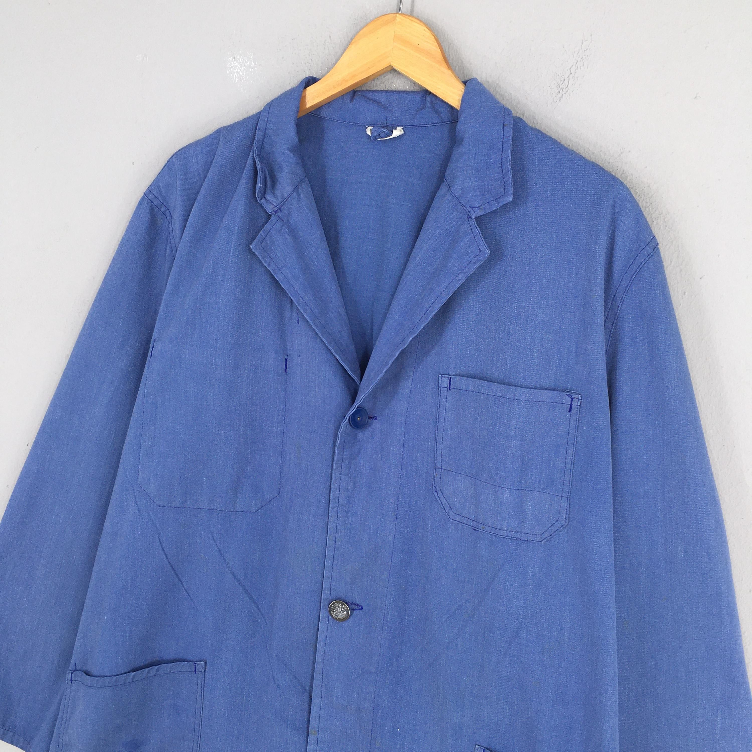Le Laboureur 1980s Duster Frenchwork Sanforized Indigo Jacket XLarge Size US XL / EU 56 / 4 - 3 Thumbnail