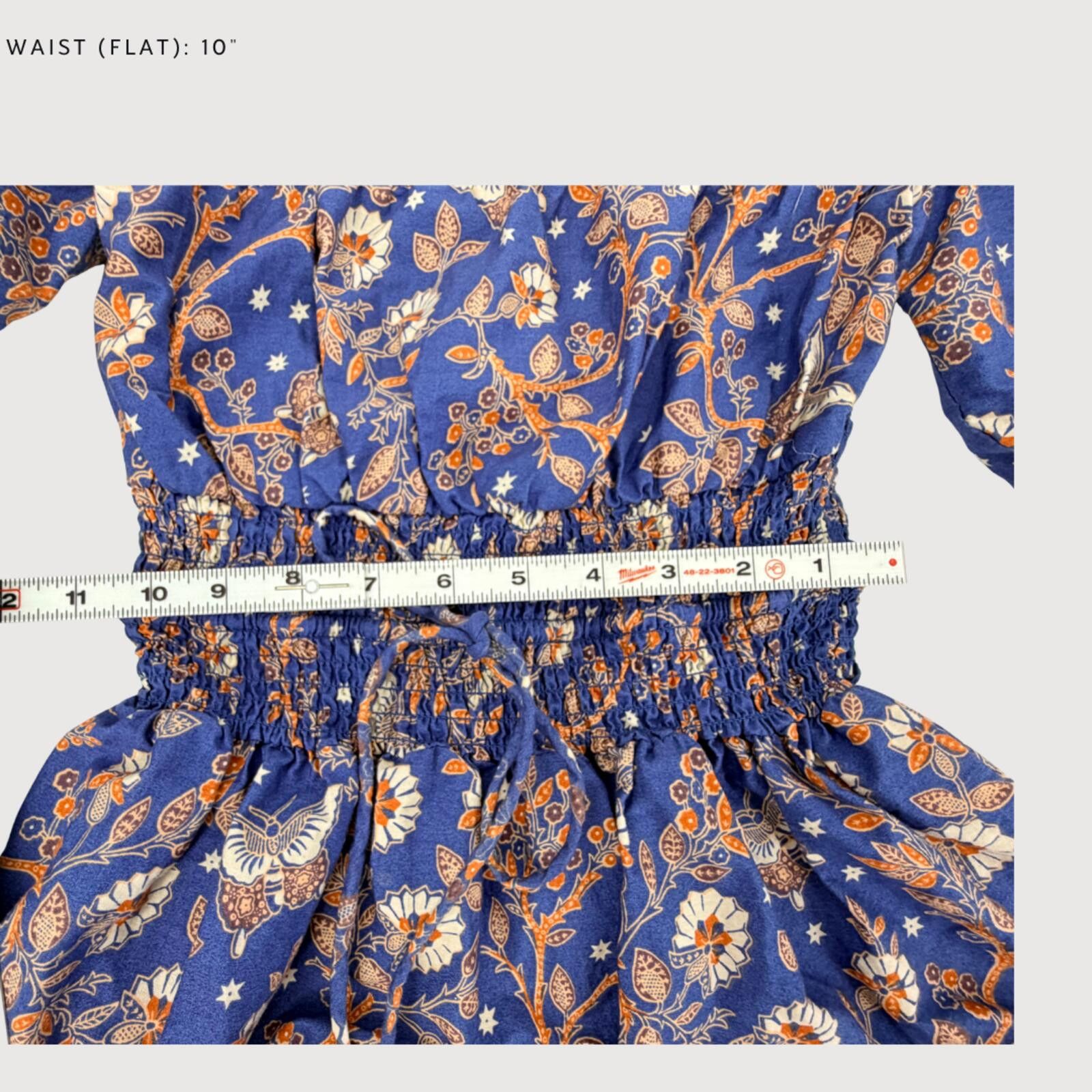 Other House of Harlow Floral Smocked Mini Dress Blue XS Size XS / US 0-2 / IT 36-38 - 7 Thumbnail