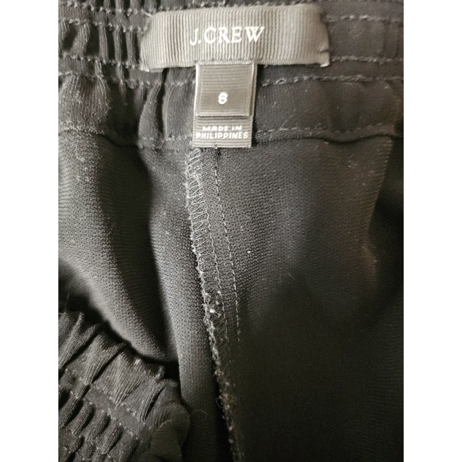 J.Crew J.CREW Pants B8523 Black High Rise Elastic Waist Shirt Tail Hem Rese Size 8 Women Pants Casual Tracks Size M / US 6-8 / IT 42-44 - 3 Thumbnail