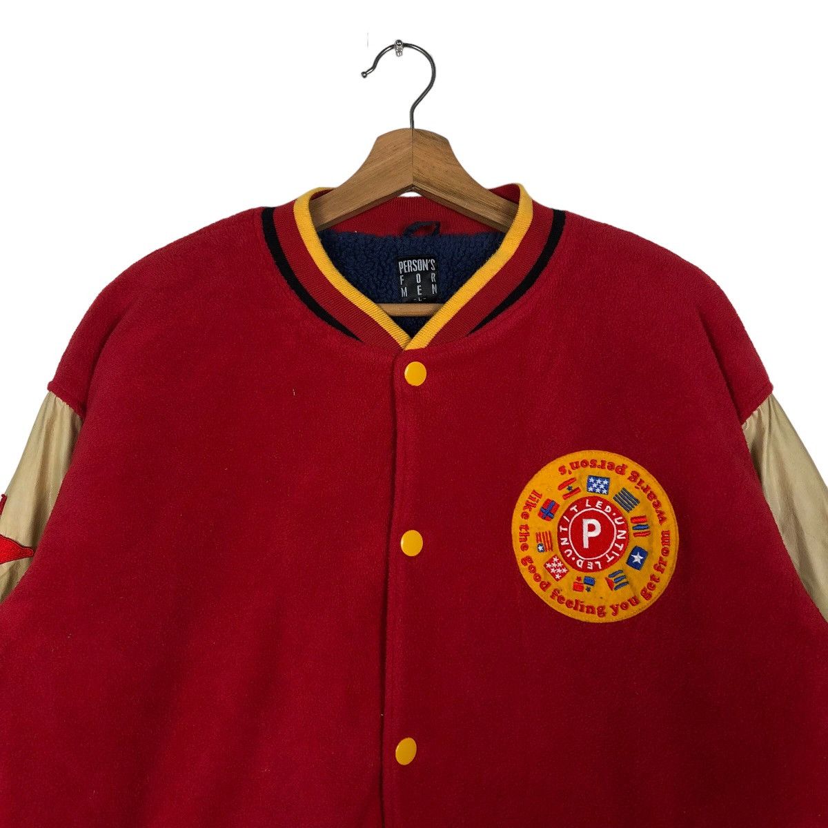Japanese Brand 🔥Person For Men Varsity Jacket Big Logo Spell Out Size US L / EU 52-54 / 3 - 3 Thumbnail