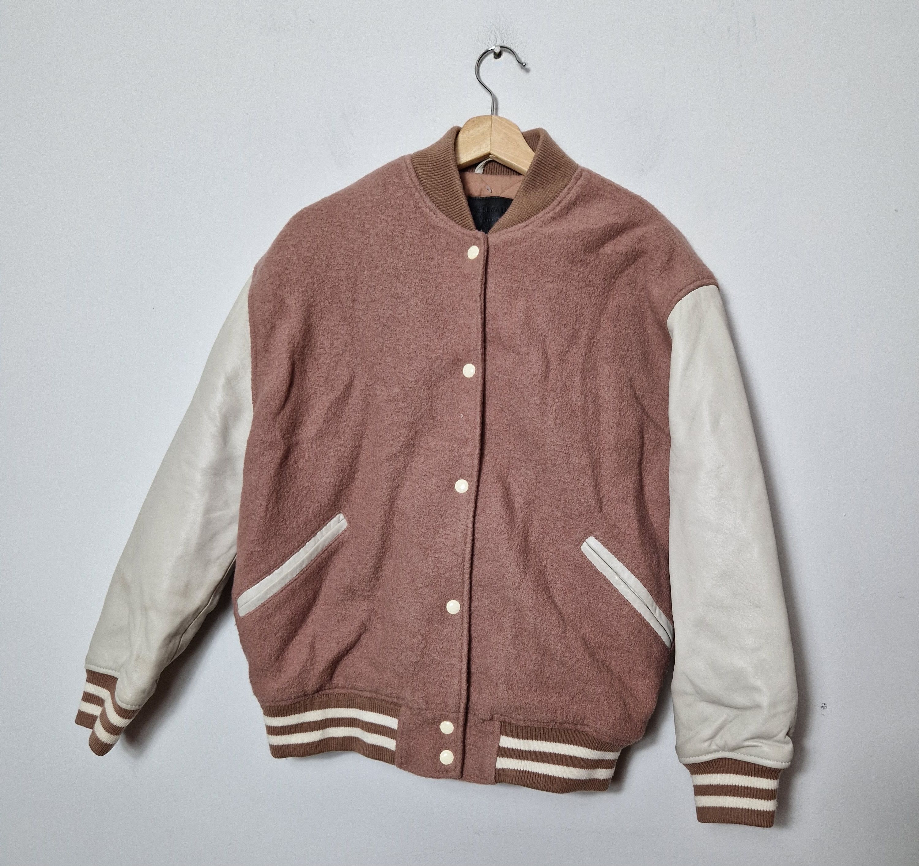 image of Allsaints Jacket in Beige White, Men's (Size XS)