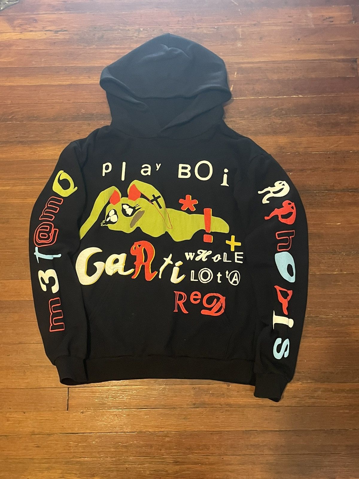 image of Whole Lotta Red Playboi Carti Merch Cpfm Double Sided Hoodie in Black, Men's (Size Medium)