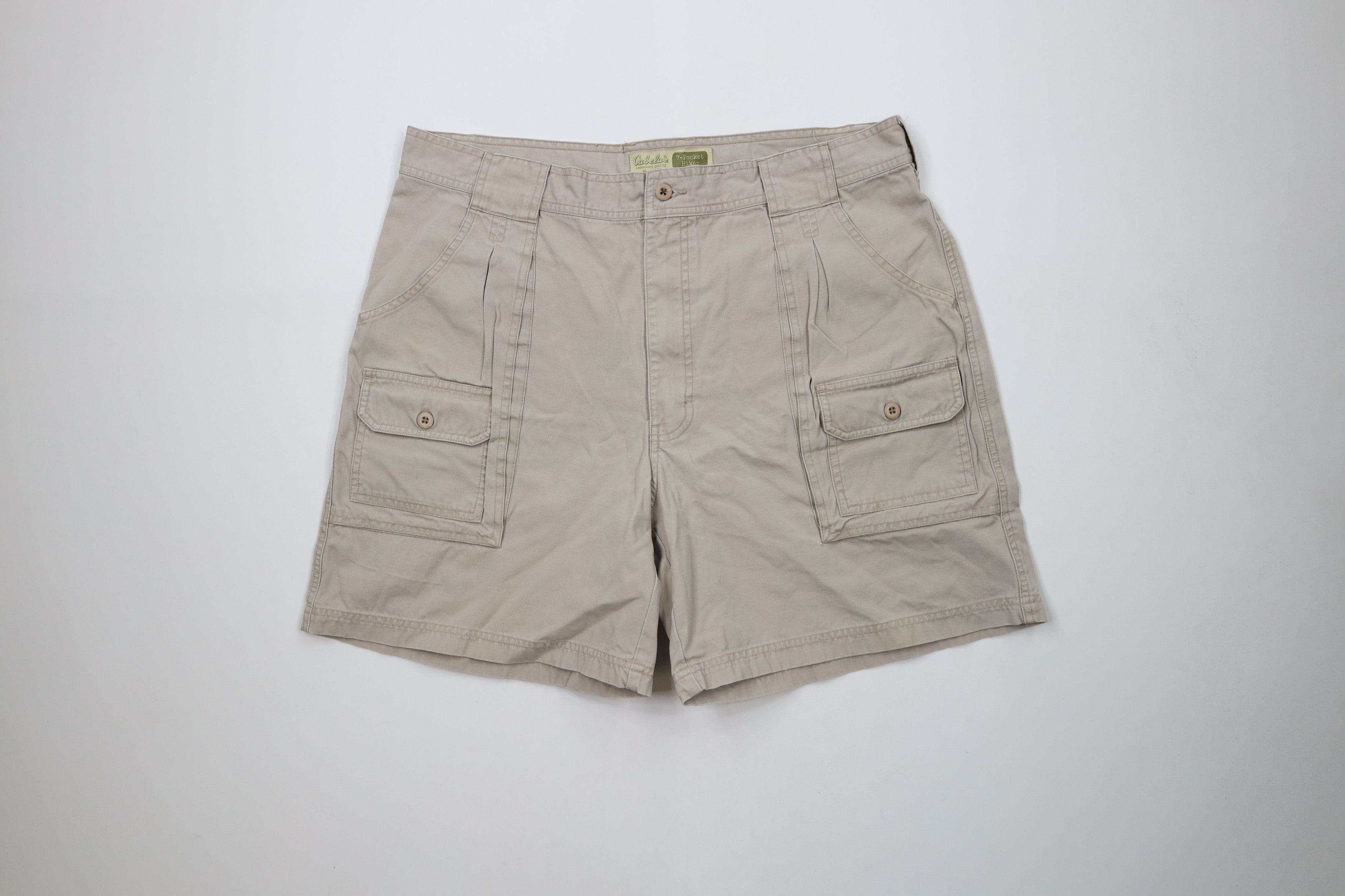 Cabelas × Vintage Vintage Cabelas Mens Above 7 Pocket Trail Cargo Shorts Beige Size US 38 / EU 54 - 1 Thumbnail