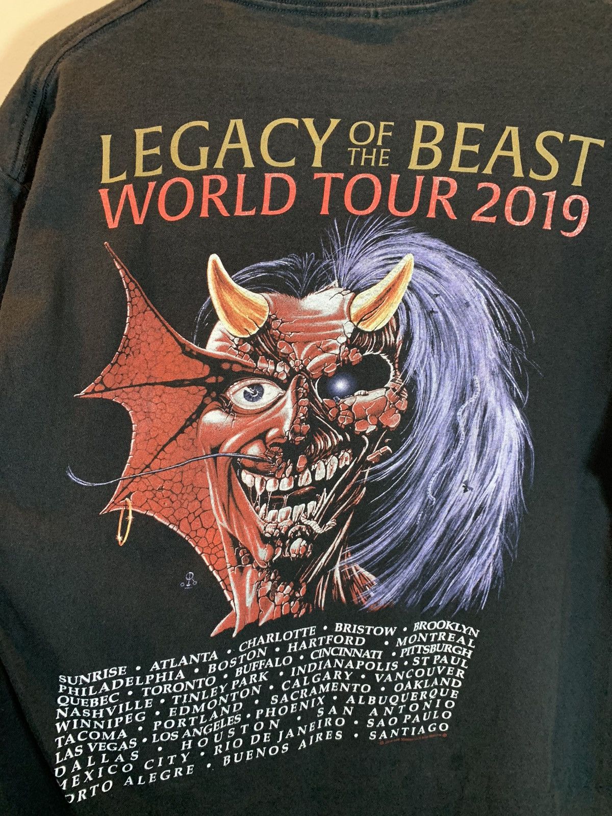 Band Tees × Iron Maiden *RARE* Iron Maiden Legacy Of The Beast World Tour Band Shirt Size US L / EU 52-54 / 3 - 4 Thumbnail