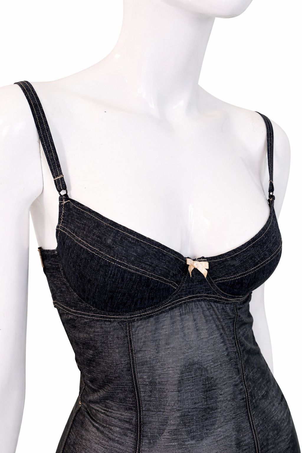 Dolce & Gabbana Dolce & Gabbana Denim Illusion Slip D&G Mesh Mini Dress Size S / US 4 / IT 40 - 5 Thumbnail