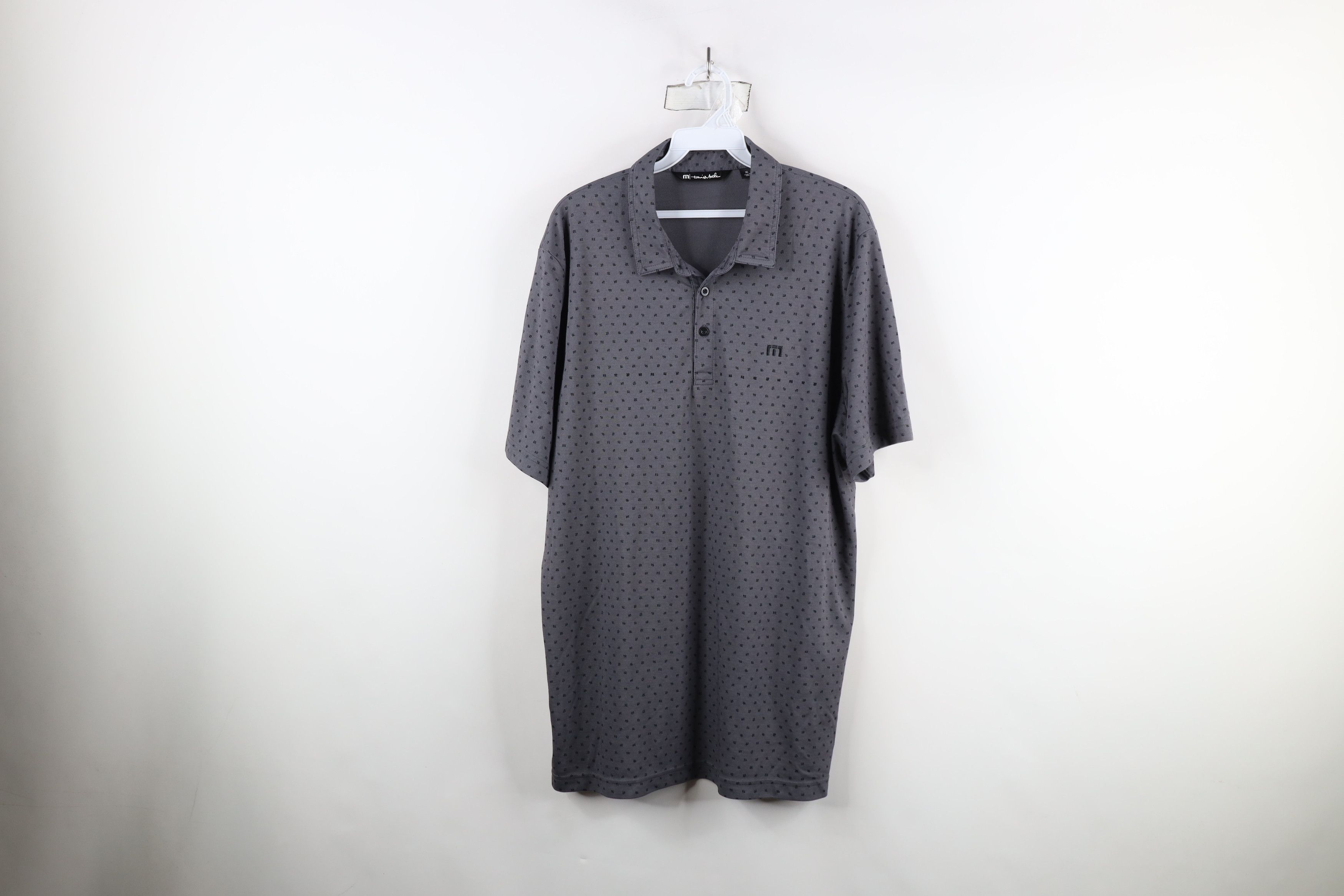 TravisMathew × Vintage Travis Mathew Geometric Knit Collared Golf POlo Shirt Gray Size US XL / EU 56 / 4 - 1 Thumbnail