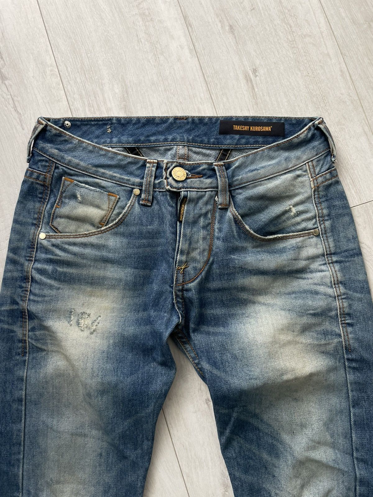 Takeshy Kurosawa Vintage Takeshy Kurosawa Japan Distressed Denim Jeans RARE Size US 32 / EU 48 - 4 Thumbnail