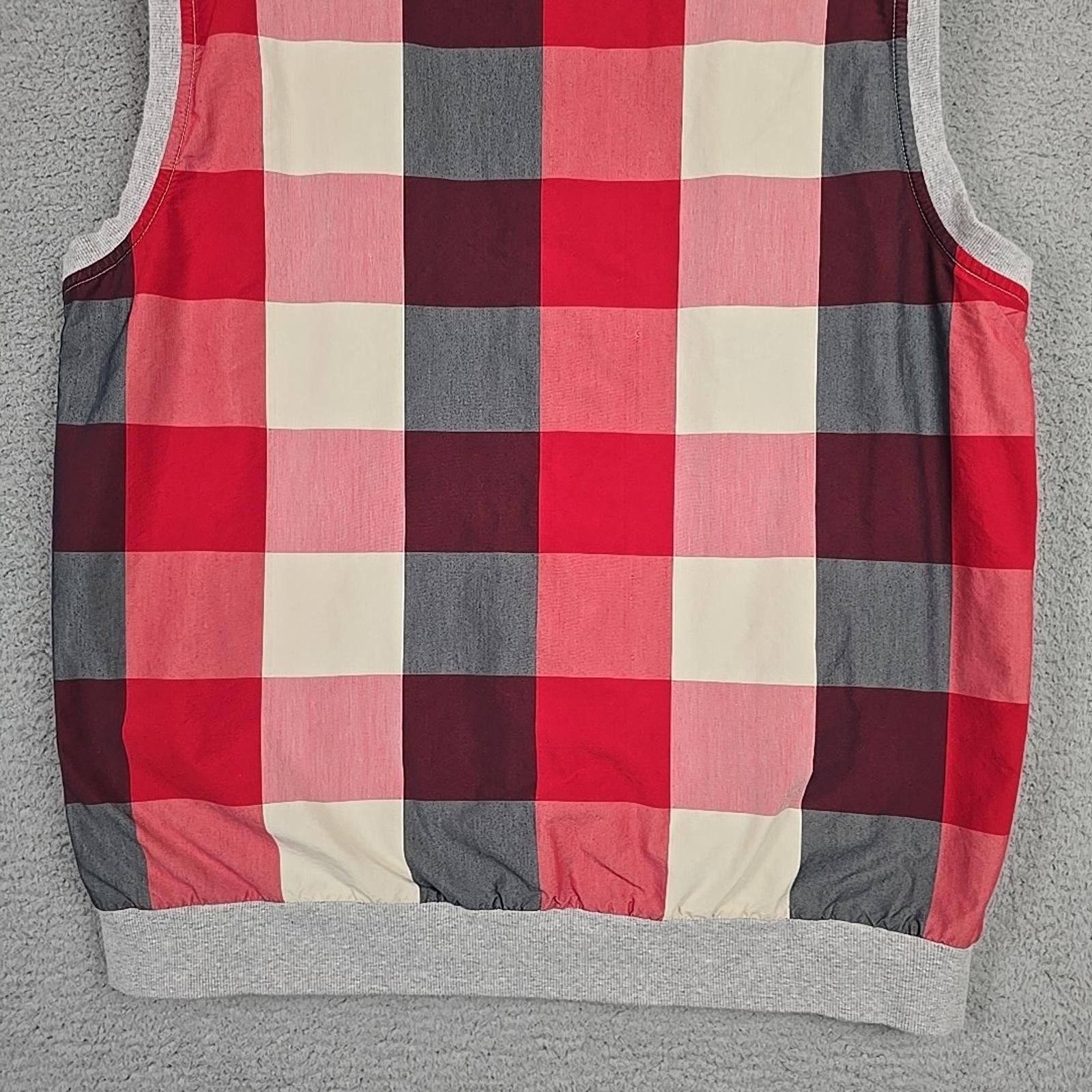 Other Rapido Full Zip Reversible Sz L Red Plaid/Gray Hooded Vest Size US L / EU 52-54 / 3 - 10 Thumbnail