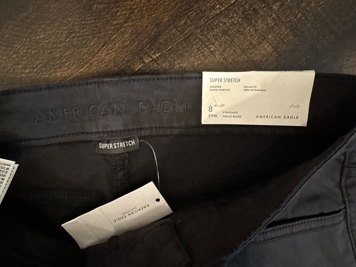 American Eagle Outfitters NWT American Eagle Super Stretch Black Jeggings-Sz 8 (30x28) Size 30" / US 8 / IT 44 - 11 Thumbnail
