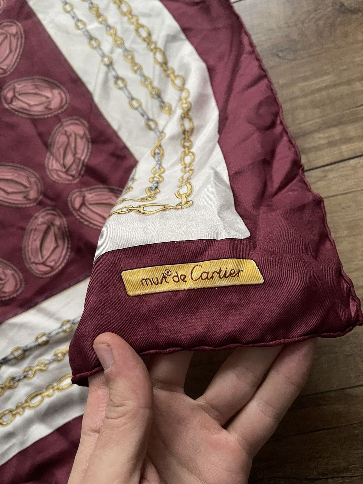 Cartier Must de Cartier Vintage Silk Scarf 90s Italy Size ONE SIZE - 8 Thumbnail