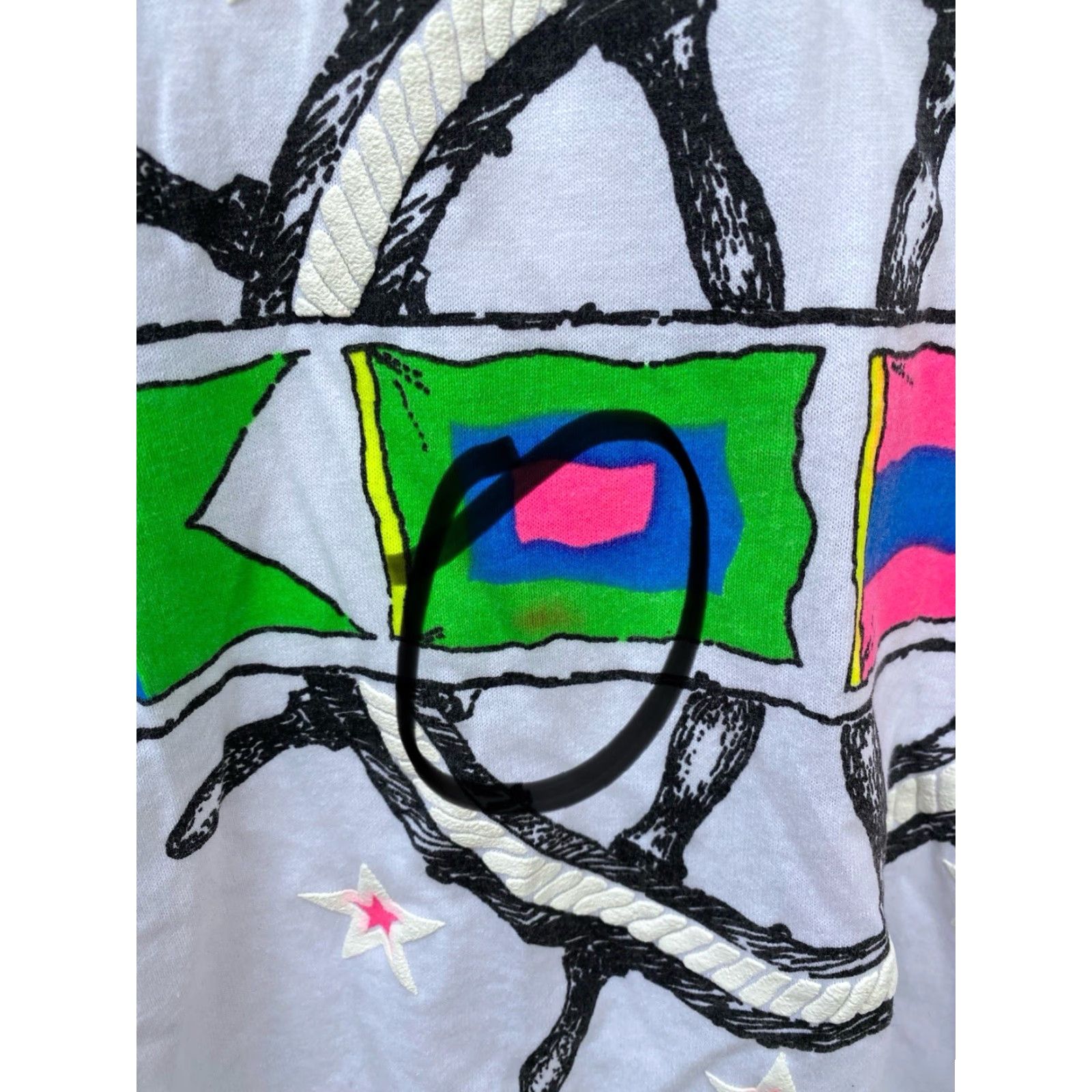 Nautica VINTAGE Bravo By Breakaway Inc T-Shirt Nautical White L Mens Plymouth Massachusetts Neon Graphics Tee Shirt Size US L / EU 52-54 / 3 - 4 Thumbnail