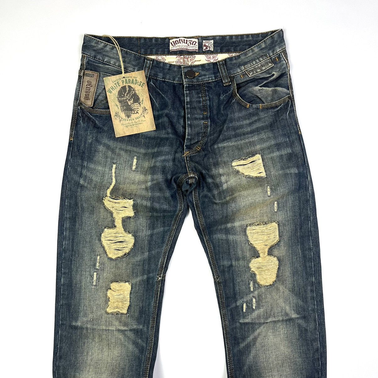 Designer × Japanese Brand New! Yakuza Jeans Art Style Jesus Denim Japanese Brand Size US 33 - 5 Thumbnail