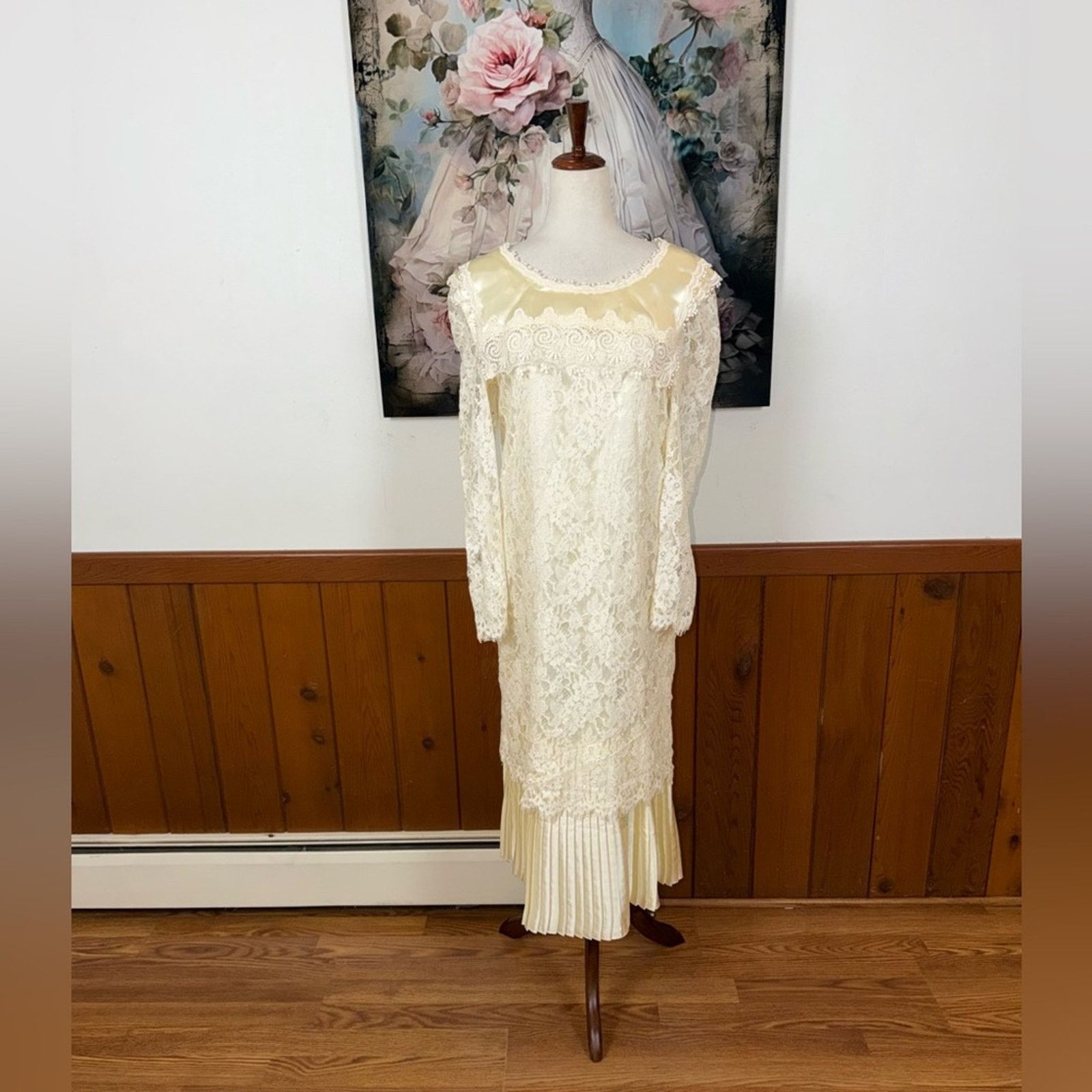 Other Vintage 90s Scott McClintock Tea Length Wedding Dress! Size XL / US 12-14 / IT 48-50 - 2 Thumbnail