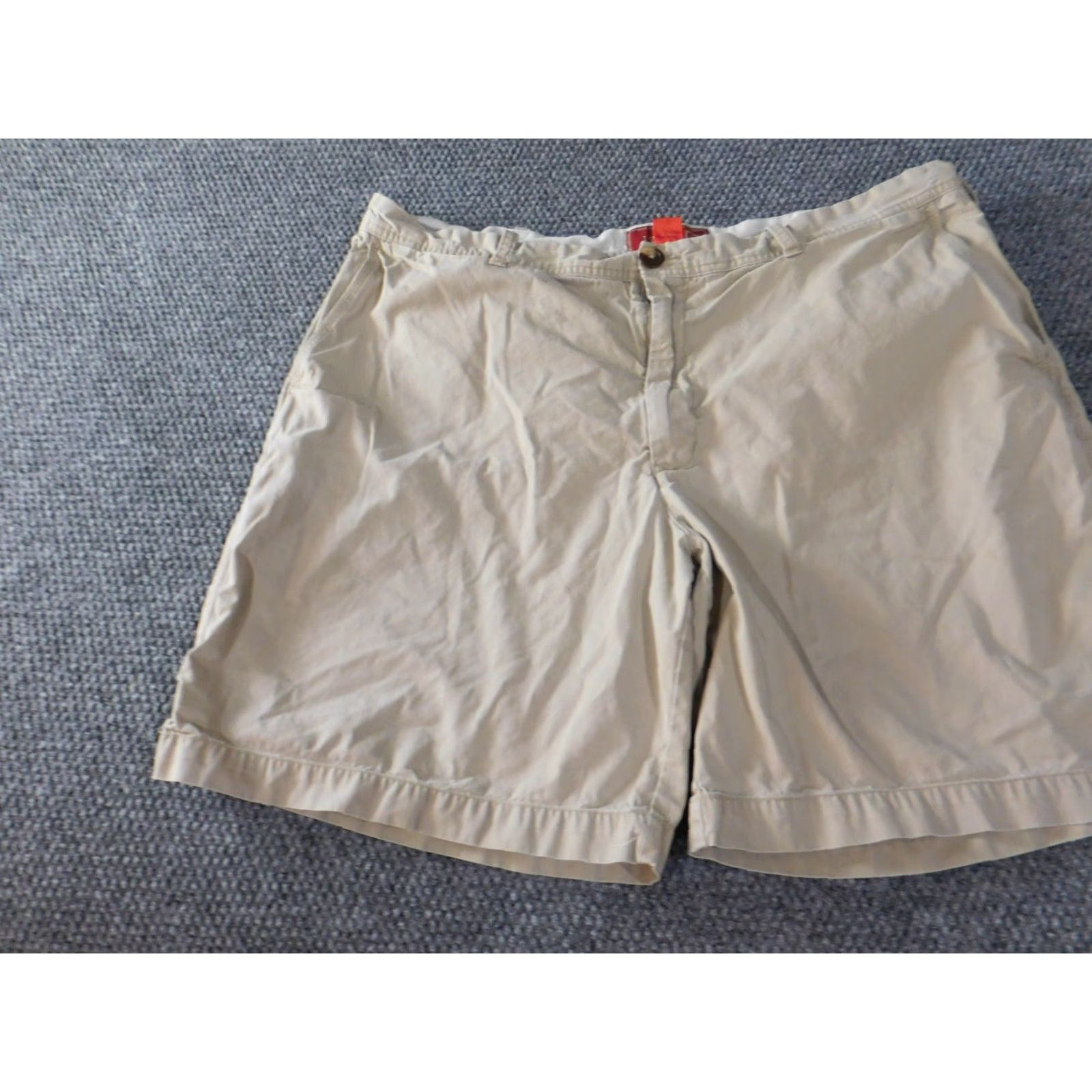 Izod Izod Mens Shorts 42 Beige Stretch Chino Luxury Sport Khaki Classic 4242 Men Regular Beige Stretch Logo Flat Front Cotton Knit Knit Vintage No? Size US 42 / EU 58 - 3 Thumbnail