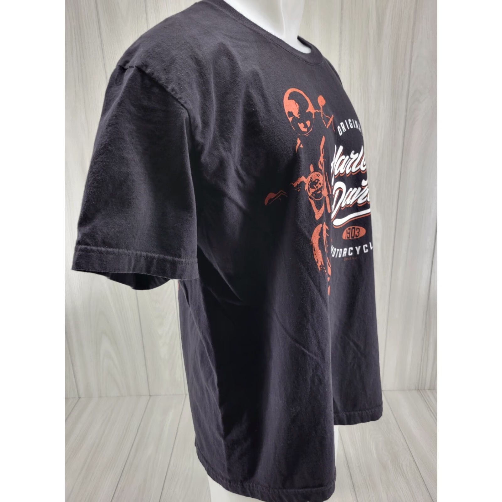 Harley Davidson Harley-Davidson Black Cotton T-Shirt XL Mens Short Sleeve Round Neck Size US XL / EU 56 / 4 - 5 Thumbnail