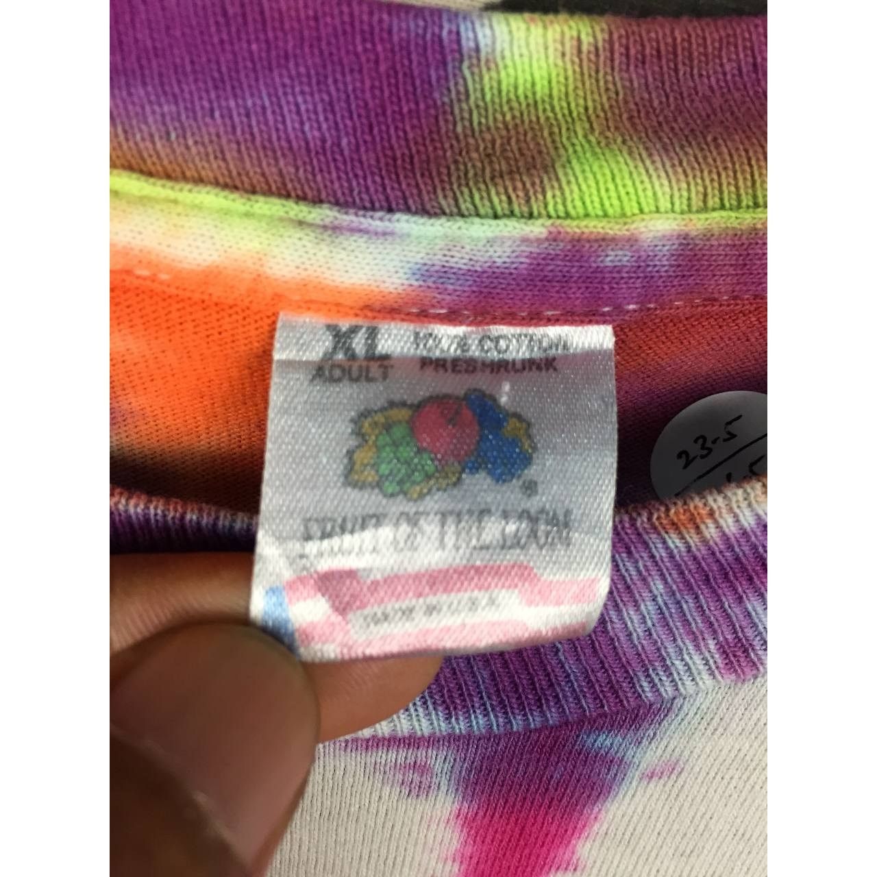 Fruit Of The Loom × Vintage Vtg 90s Rainbow Loud Tie Dye Made In Usa Tee Size US XL / EU 56 / 4 - 12 Thumbnail