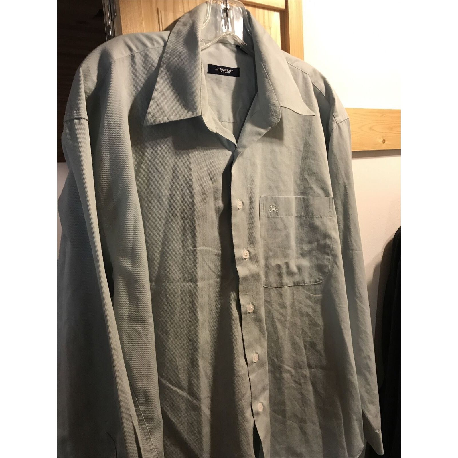 Burberry Burberry London Men’s XL Khaki 17-17.5 42-43 LS Cotton Shirt Size US XL / EU 56 / 4 - 2 Thumbnail