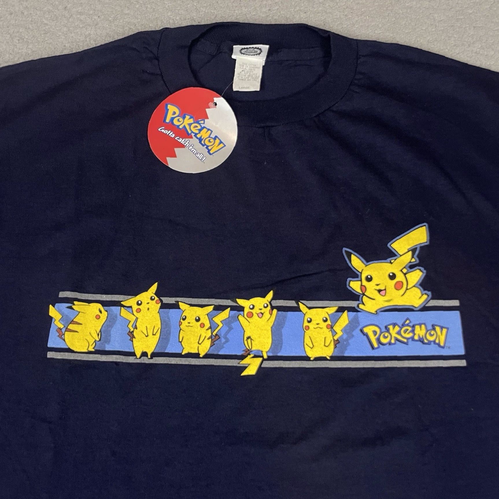 Vintage VINTAGE Pokemon T Shirt Adult L Blue Pikachu Charizard 1999 NWT Trading Card Game Size US L / EU 52-54 / 3 - 2 Thumbnail