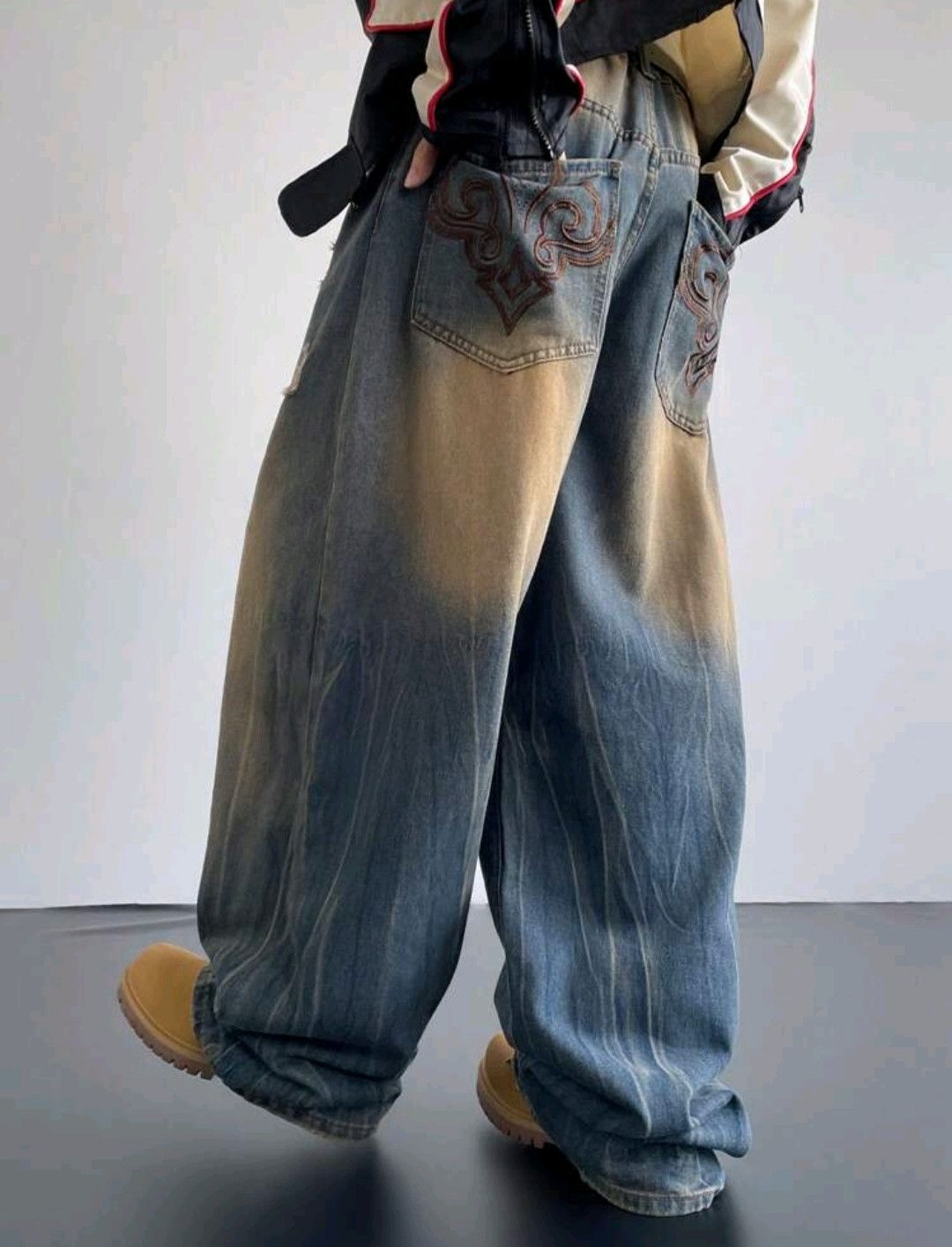 Vintage Retro Y2K 90s Baggy Wide Leg Jeans Striking Fade Size US 31 - 2 Thumbnail