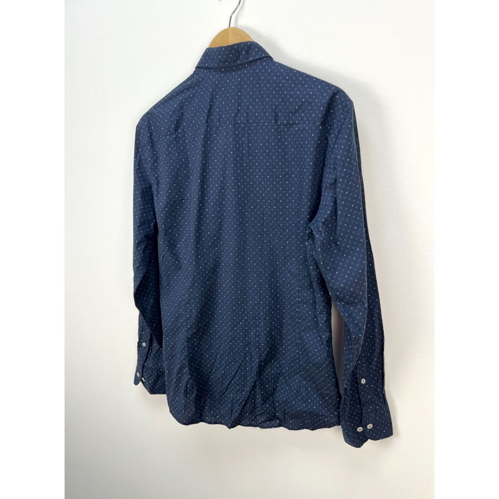 Hackett Hackett London Long Sleeve Shirt Mens Size M Blue Dots And Crosses Print Button-Up Collar Size US M / EU 48-50 / 2 - 7 Thumbnail