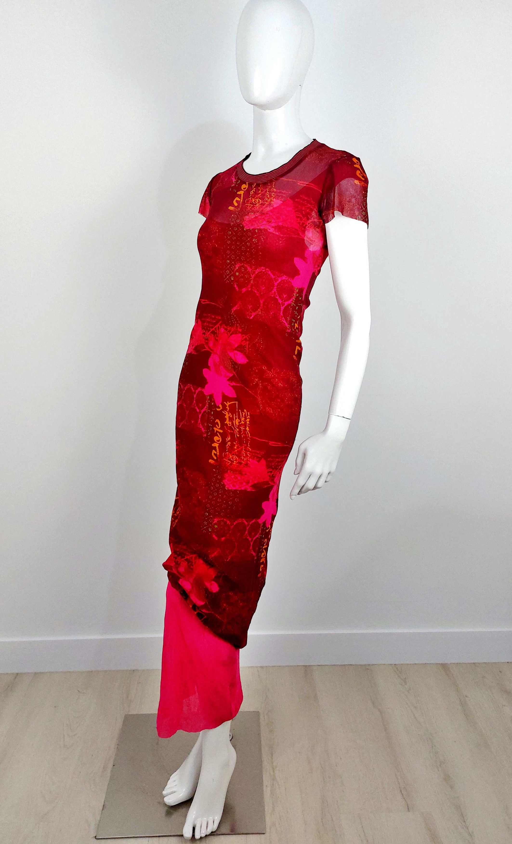 Kenzo Kenzo Jeans Mesh Floral Tattoo Graffiti Sheer Maxi Dress Size L / US 10 / IT 46 - 1 Thumbnail