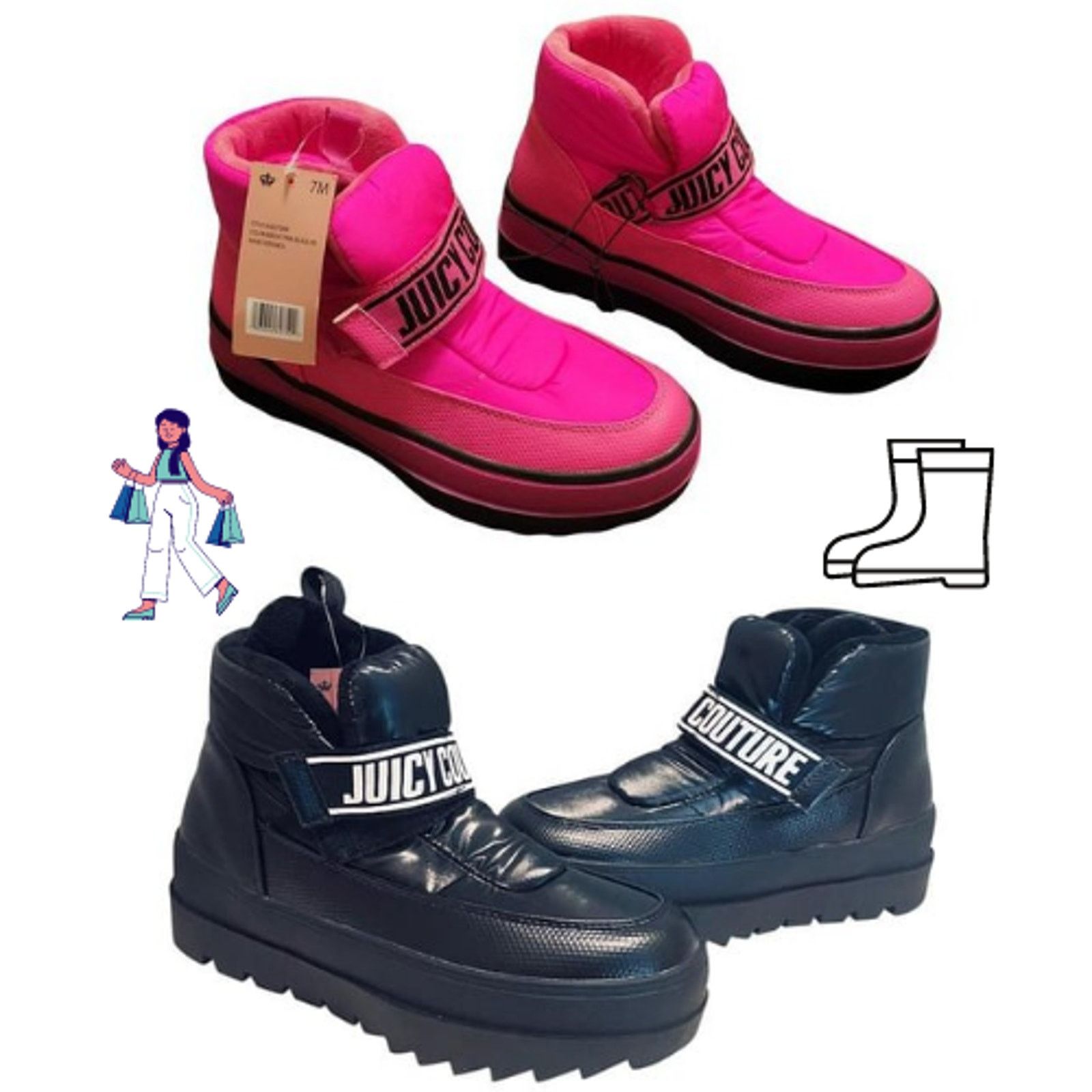 Juicy Couture JUICY COUTURE WOMEN'S black 8 VERONICA Puffer BOOTS $160 NEW Size US 8 / IT 38 - 2 Thumbnail