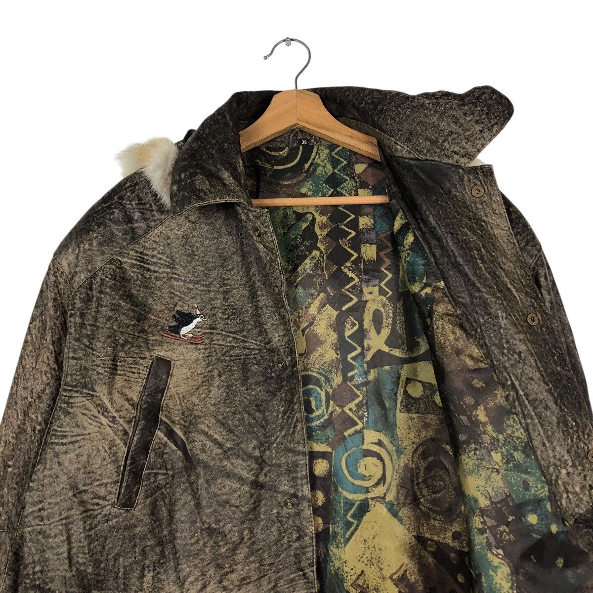 Japanese Brand × Vintage Vintage Biker Leather Jacket Embroidered Design IsseyMiyake Size US M / EU 48-50 / 2 - 14 Thumbnail