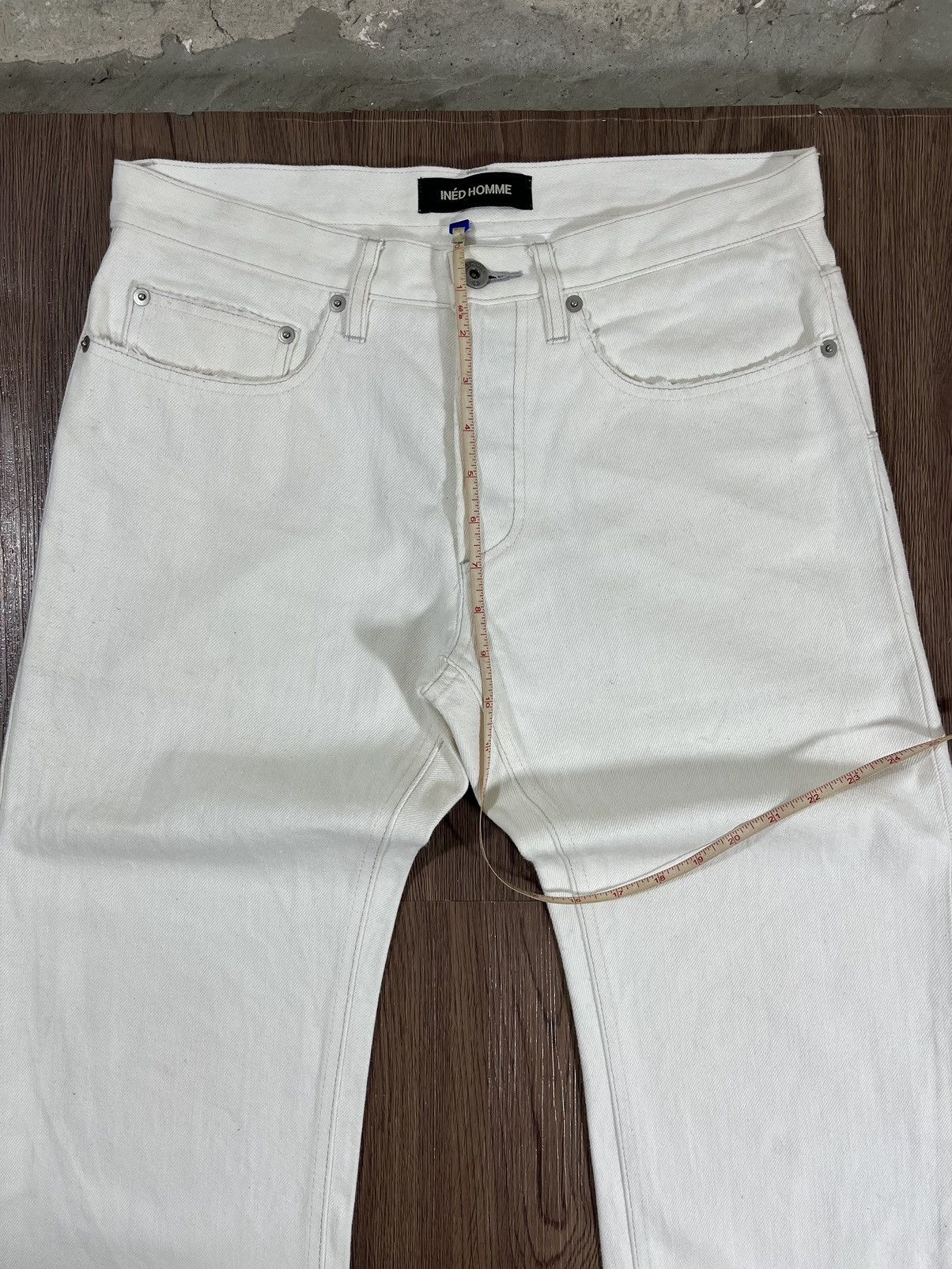 Yohji Yamamoto INED HOMME White Straight Denim Pants Made In Japan Size US 31 - 14 Thumbnail