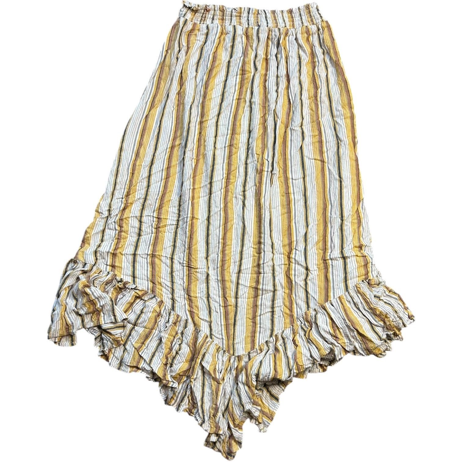 Other Angie Y2K Pinstripe Asymmetrical Boho Maxi Skirt Size 25" / US 0 / IT 36 - 2 Thumbnail