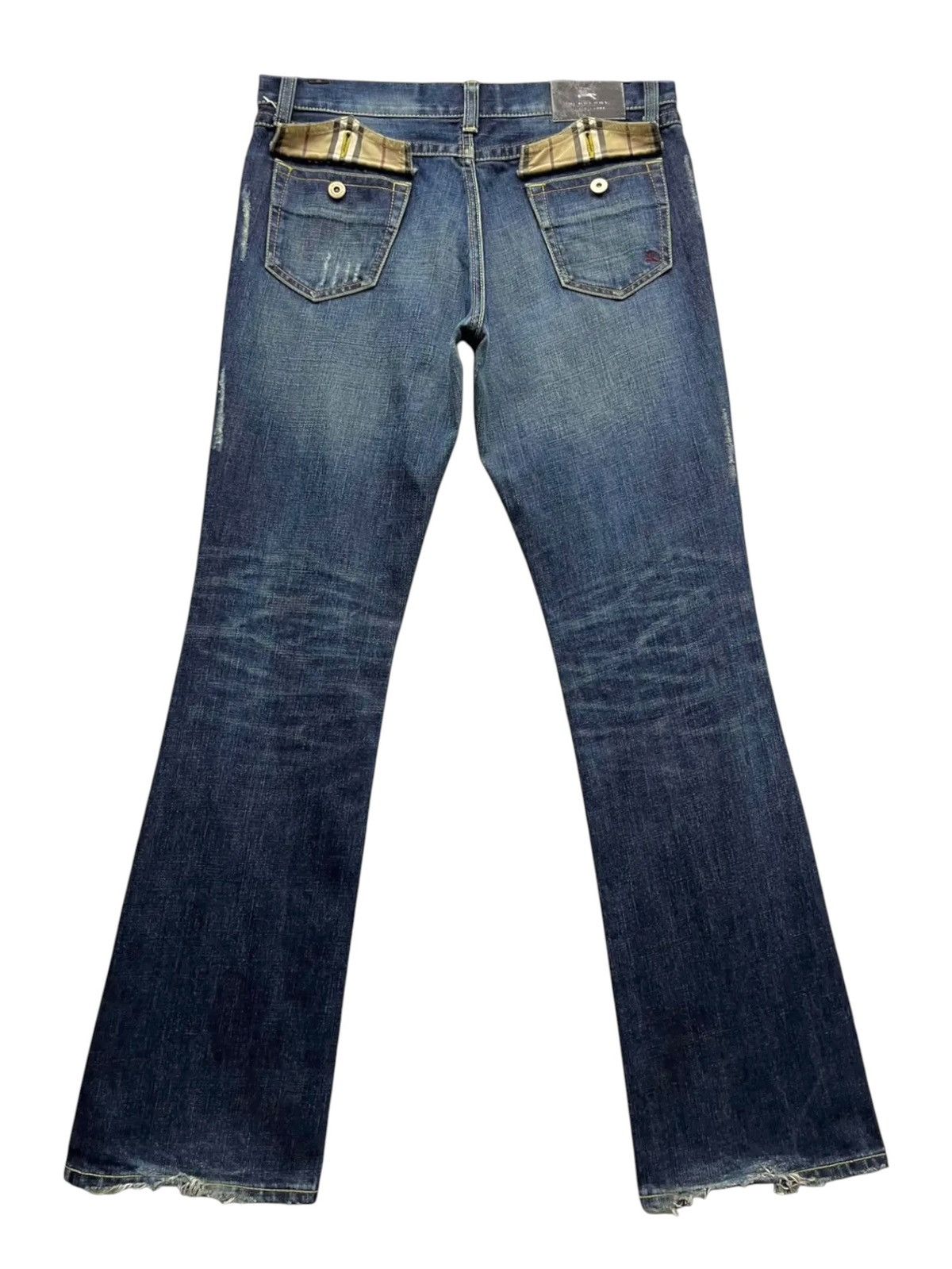 Black Label Burberry Black Label Nova Check Distressed Flare Denim Size US 32 / EU 48 - 5 Thumbnail