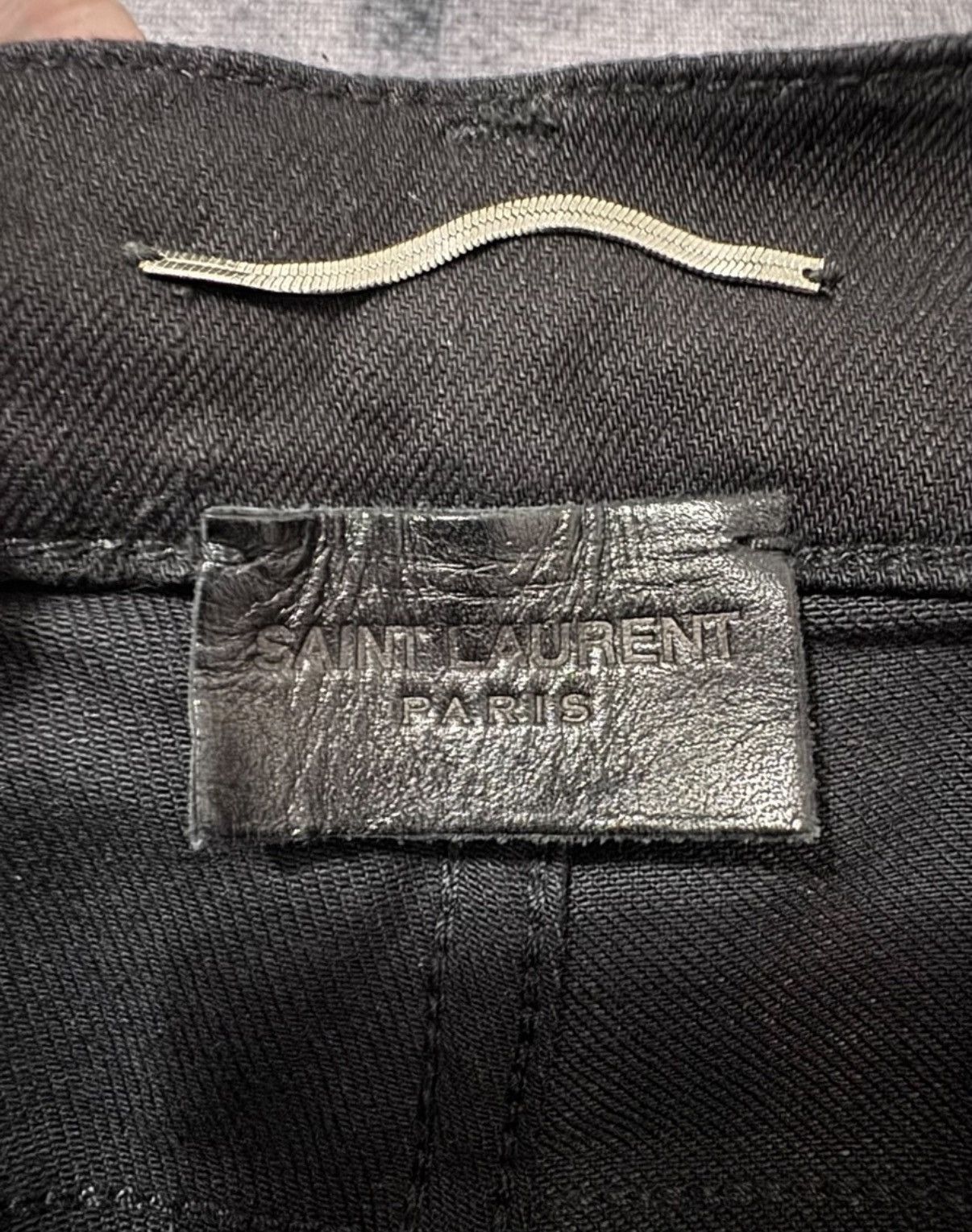 Saint Laurent Paris SLP 20SS "Cat Paw" Coated Waxed Finish Basic Denim Jeans Size US 33 - 6 Thumbnail