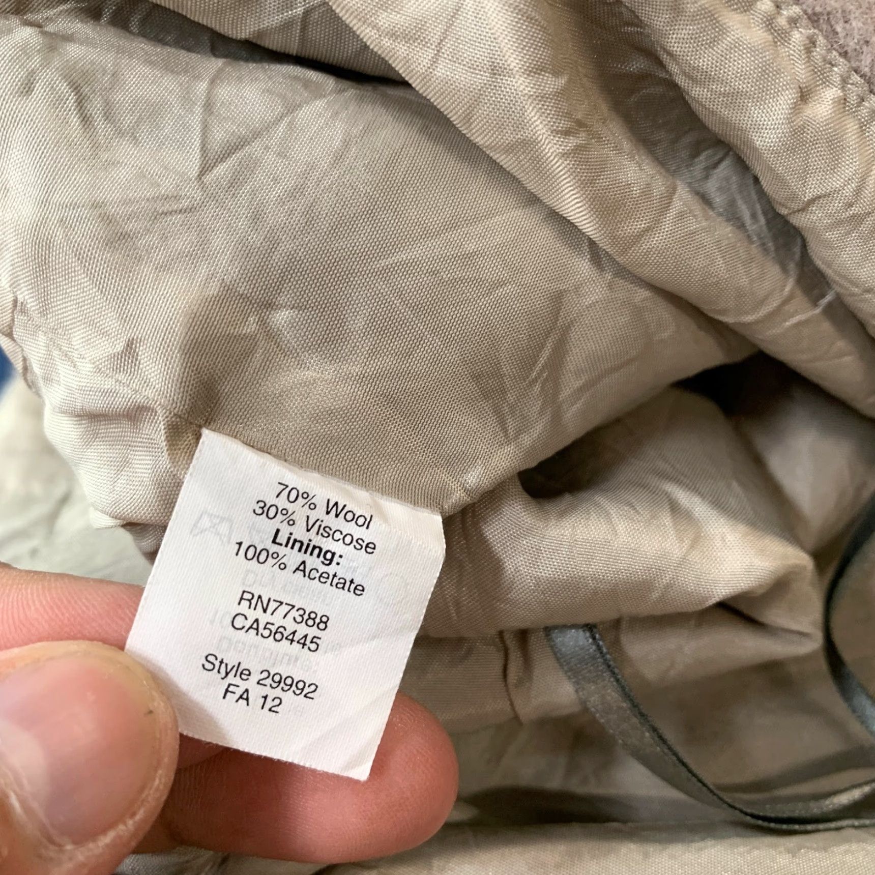 J.Crew J.CREW Wool Blend Mini Skirt Womens 2 Beige A-Line Rear Zip 28x15 Size 26" / US 2 / IT 38 - 4 Thumbnail