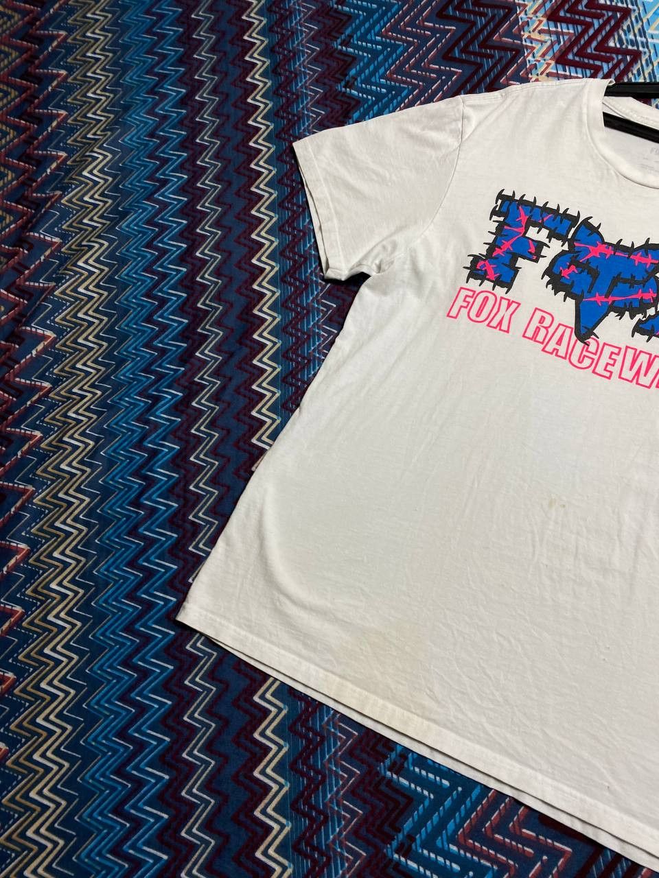 Fox Racing Streetwear T-Shirt Fox Racing big logo white Y2K Vintage Size US L / EU 52-54 / 3 - 6 Thumbnail
