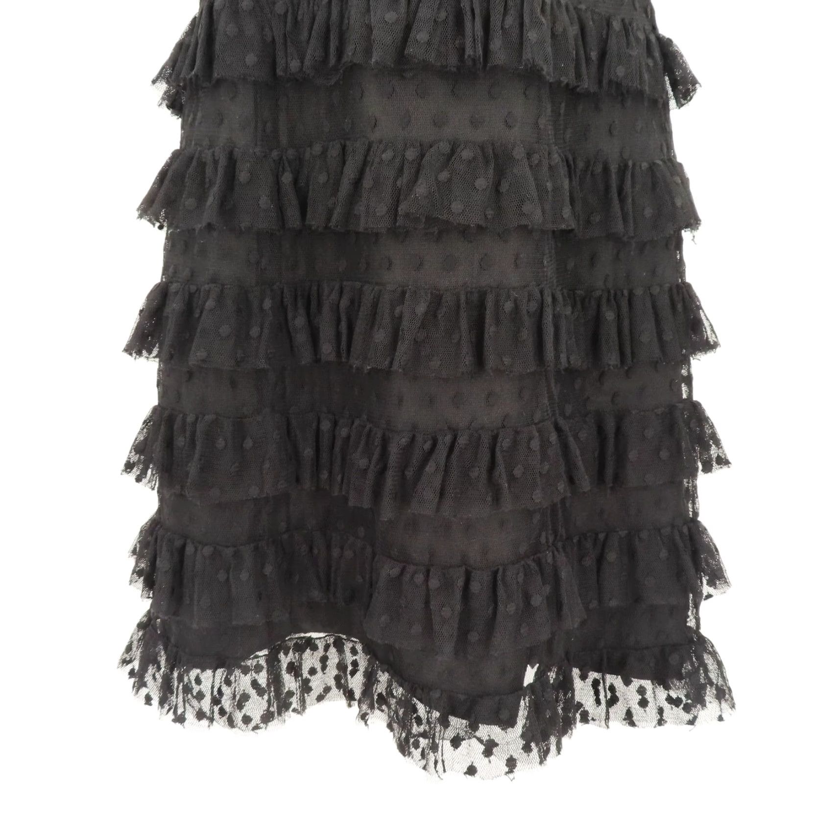 VINTAGE Betsey Johnson Evening Womens 4 Black Polka Dot Lace Tiered Dress  Satin Bow LBD