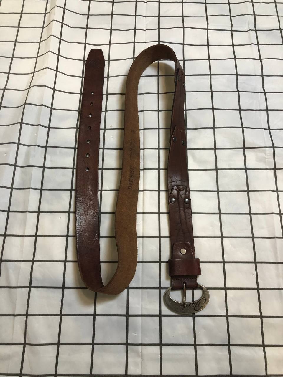 Diesel Diesel vintage leather Belt Metal Big Logo Rare Men Y2K Size ONE SIZE - 1 Thumbnail