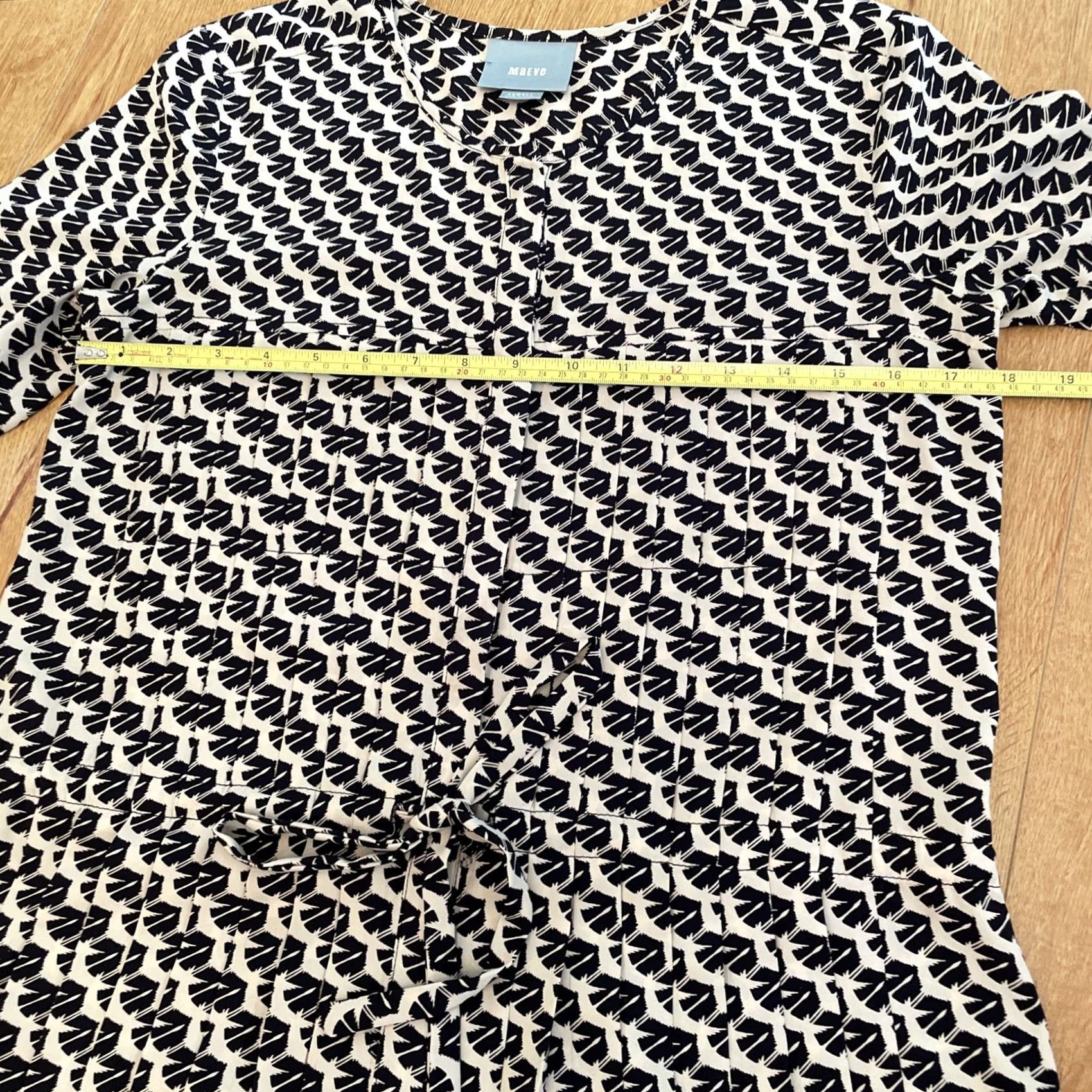 Anthropologie Anthropologie Maeve Selva Tunic Top XS Drop Waist Button Up Tie Multicolor Pleated Casual Women’s Tunic Shirt Size XS / US 0-2 / IT 36-38 - 5 Thumbnail