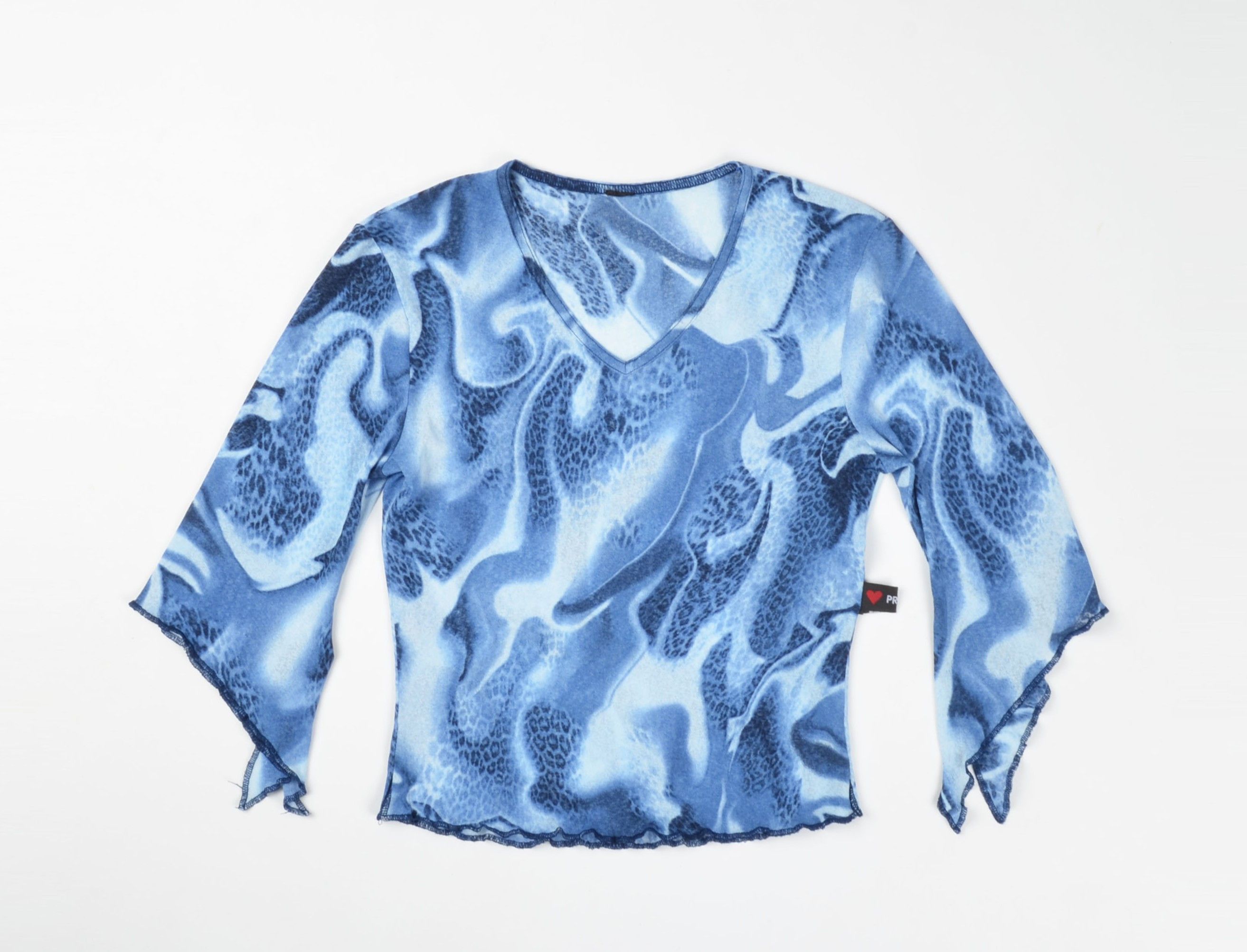 Other Prestige Y2K Mesh Sheer Swirl Print Cyber Grunge Blouse Size S / US 4 / IT 40 - 3 Thumbnail