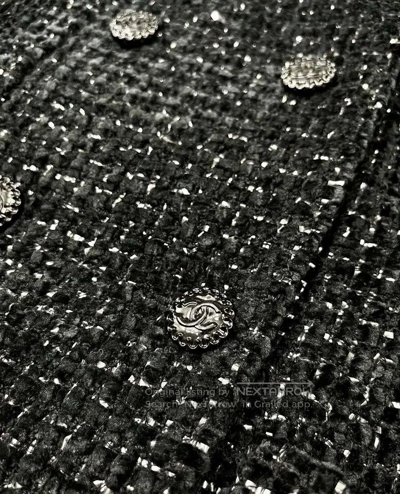 Chanel Chanel 22B black shiny velvet woven tweed jacket Size XXS / US 00 / IT 34 - 5 Thumbnail