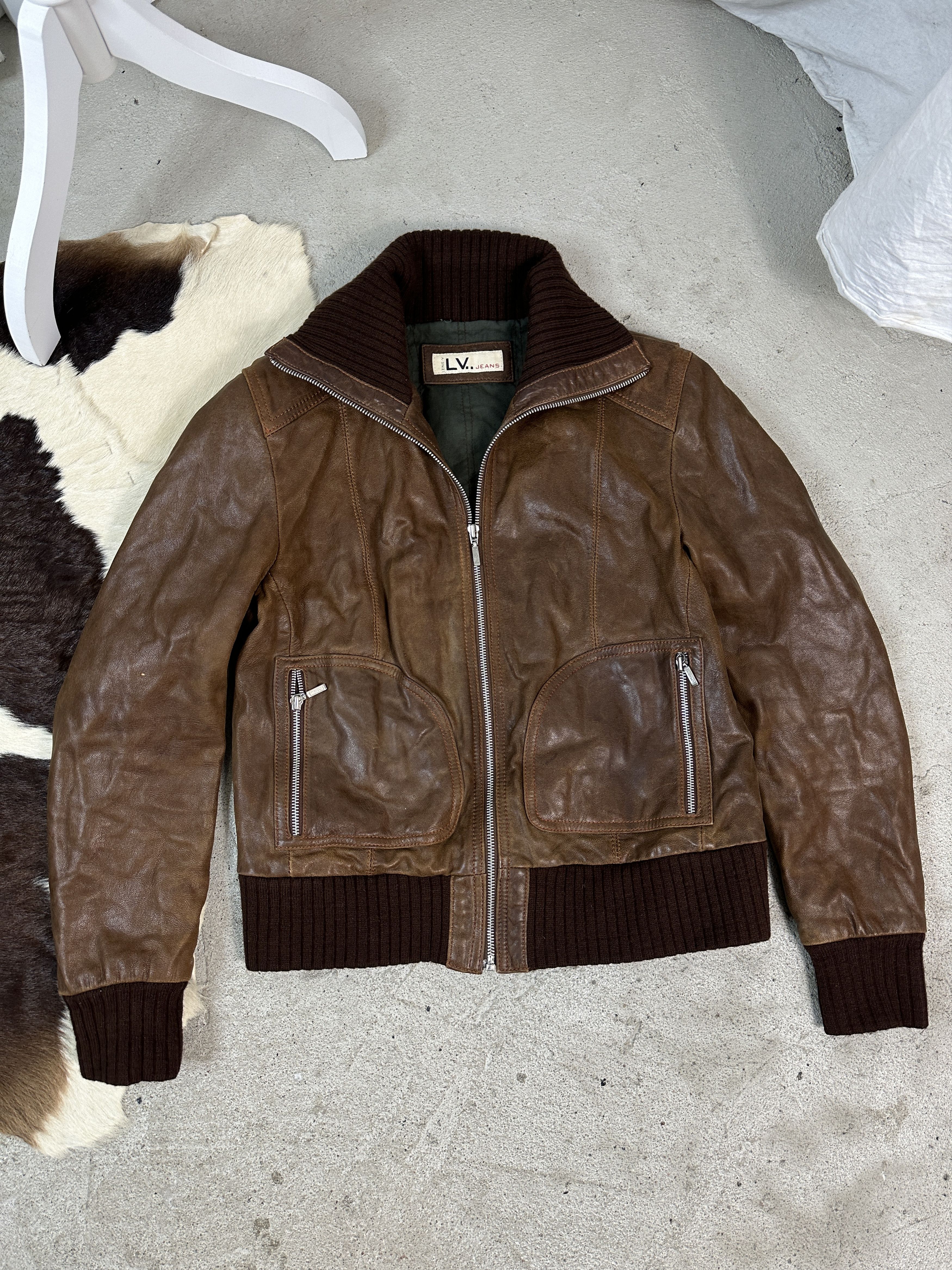 Vintage Vintage Brown Leather Jacket Size US L / EU 52-54 / 3 - 1 Thumbnail
