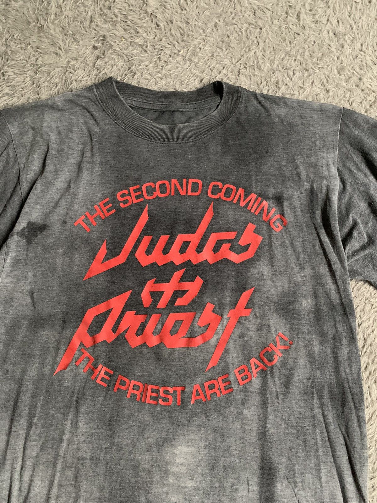 Band Tees Vintage 90s Sunfade Judast Priest the Second Comming Tee Size US L / EU 52-54 / 3 - 2 Thumbnail