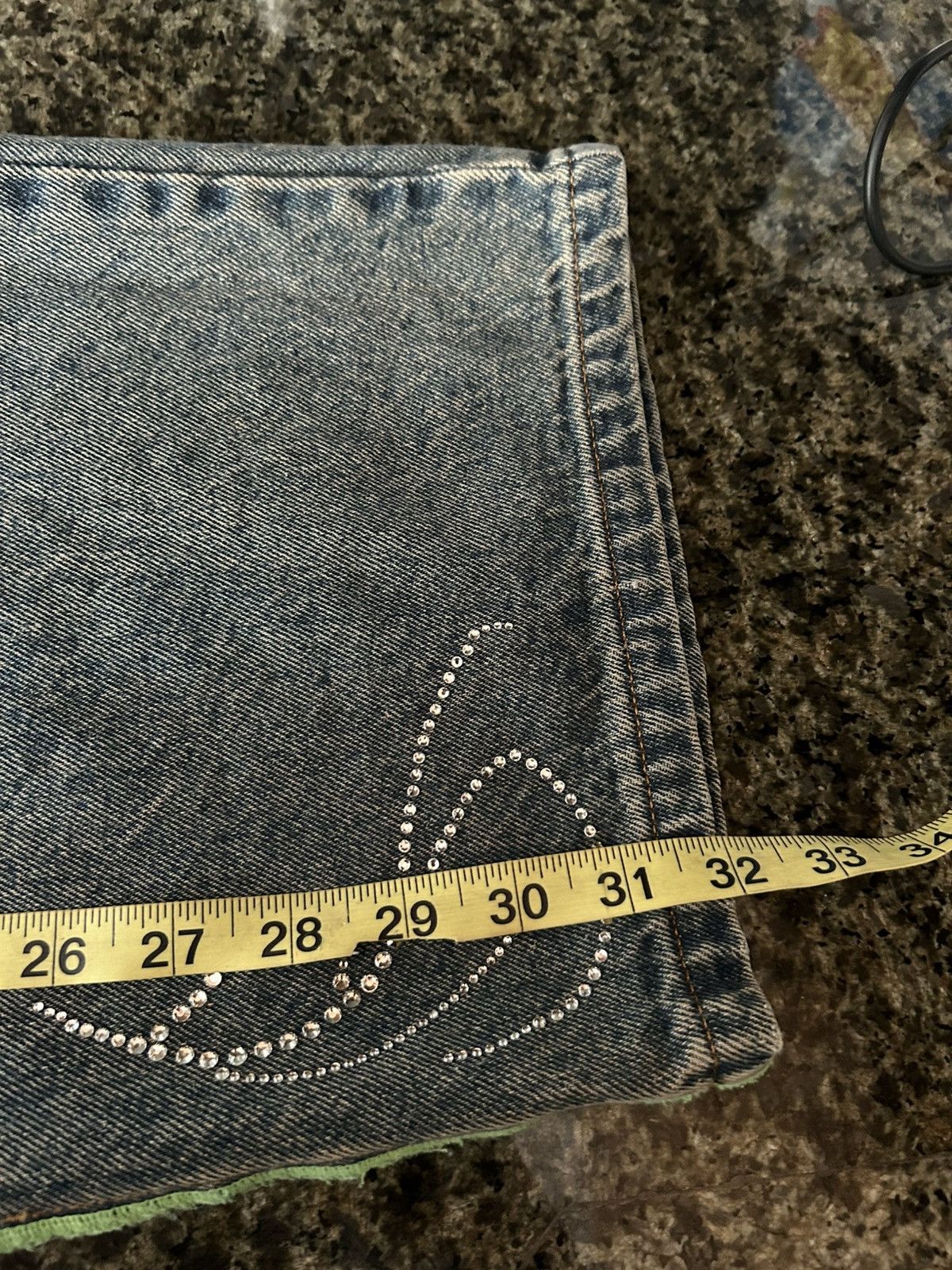 Heron Preston Heron Preston H2 Rhinestone Baggy Denim Jeans Size 36 x 32 Size US 36 / EU 52 - 8 Thumbnail