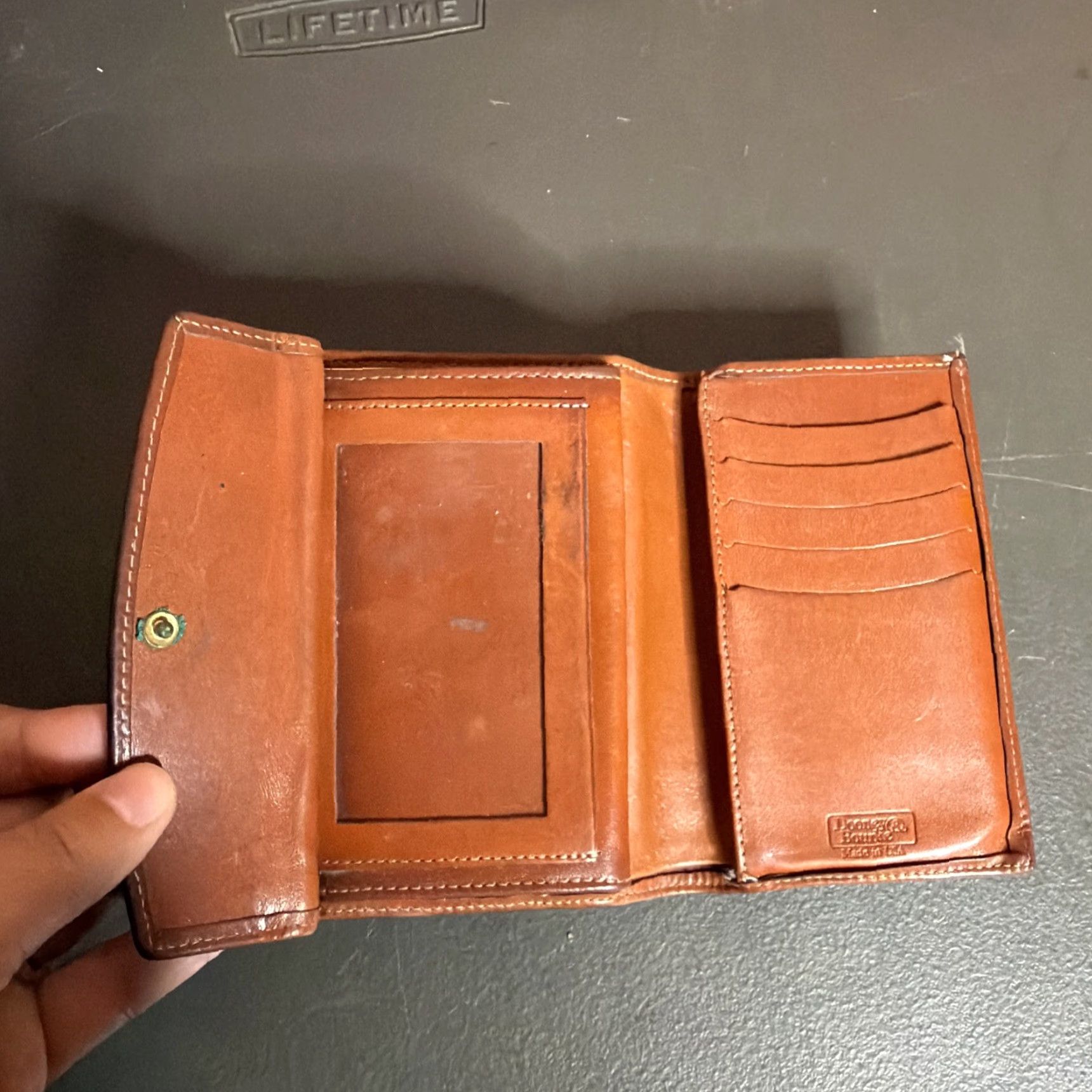 Dooney & Bourke VINTAGE Dooney & Bourke Wallet Trifold Black/Brown Pebbled Leather Kisslock NIB Short CC Kisslock Women Wallet Size 42" / US 20 - 2 Thumbnail