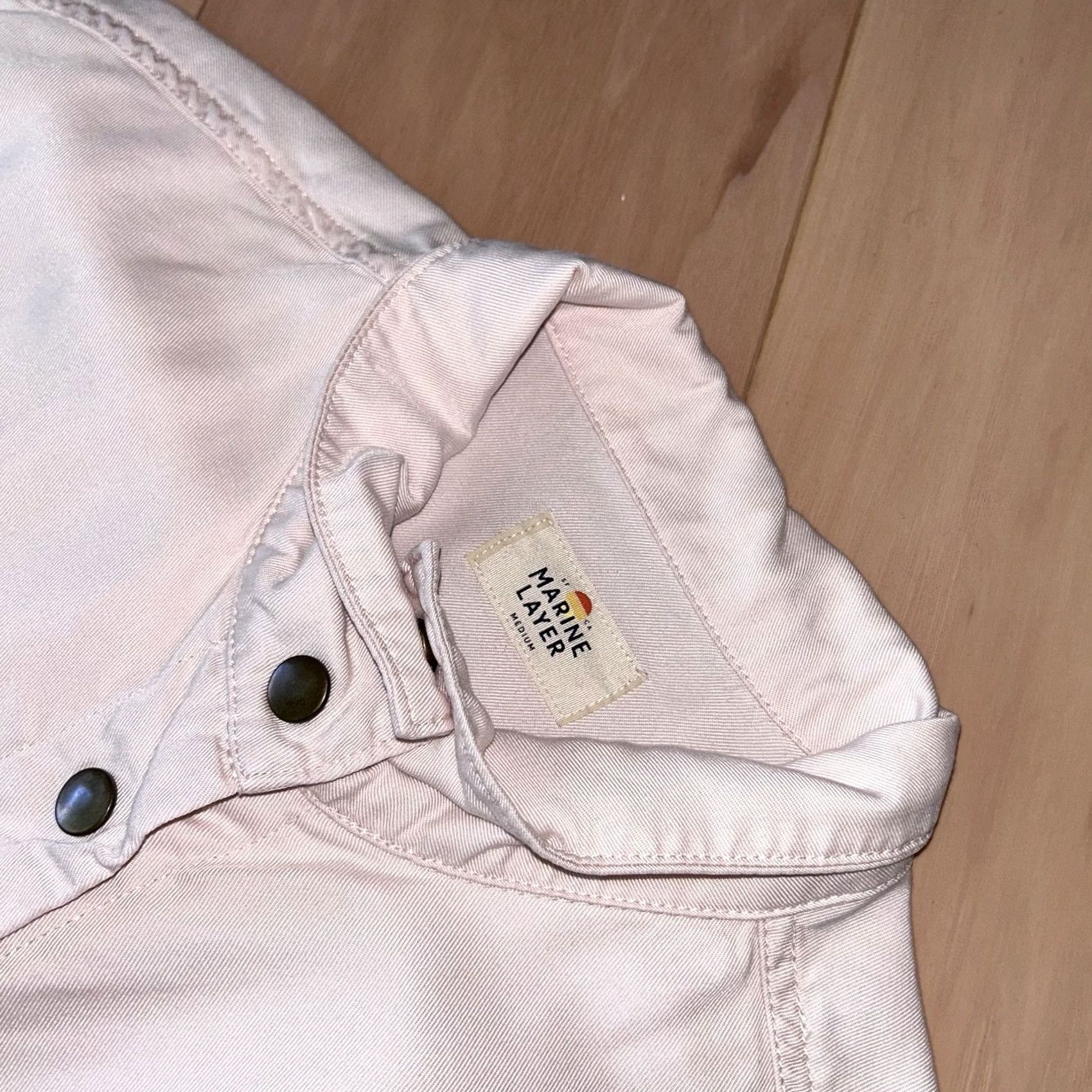 Marine Layer Marine Layer Drapery Snap Utility Jacket Pink Women’s M Jacket Long Sleeve Twill 100% Tencel Pocket Casual Utility Vintage: No Size M / US 6-8 / IT 42-44 - 3 Thumbnail